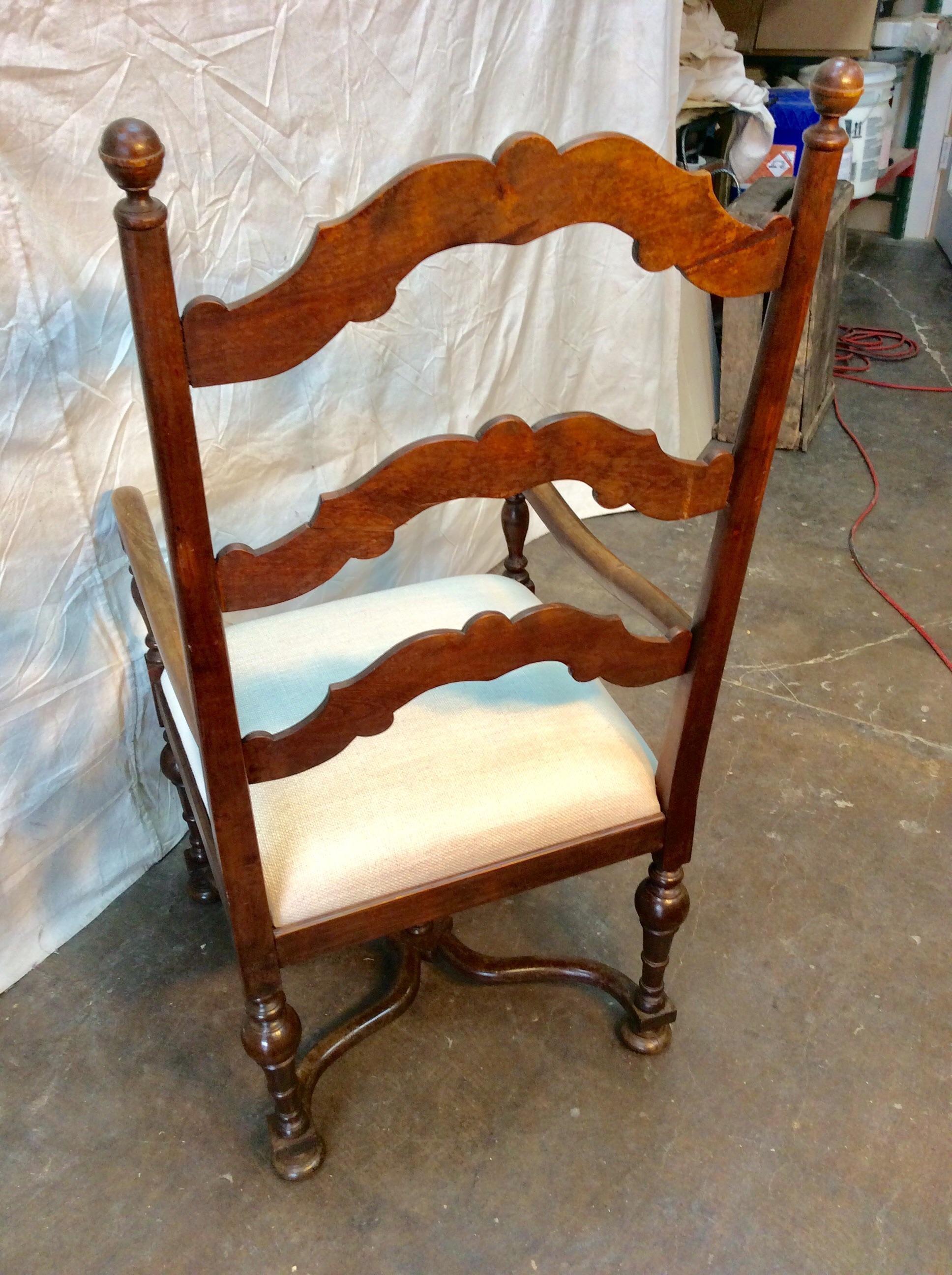 Late 19th Century French Ladderback Armchair For Sale 6