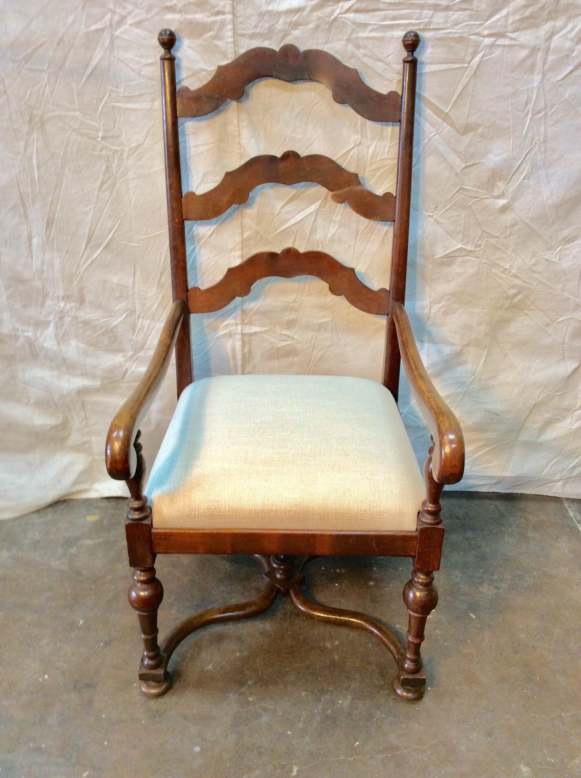 Late 19th Century French Ladderback Armchair For Sale 8