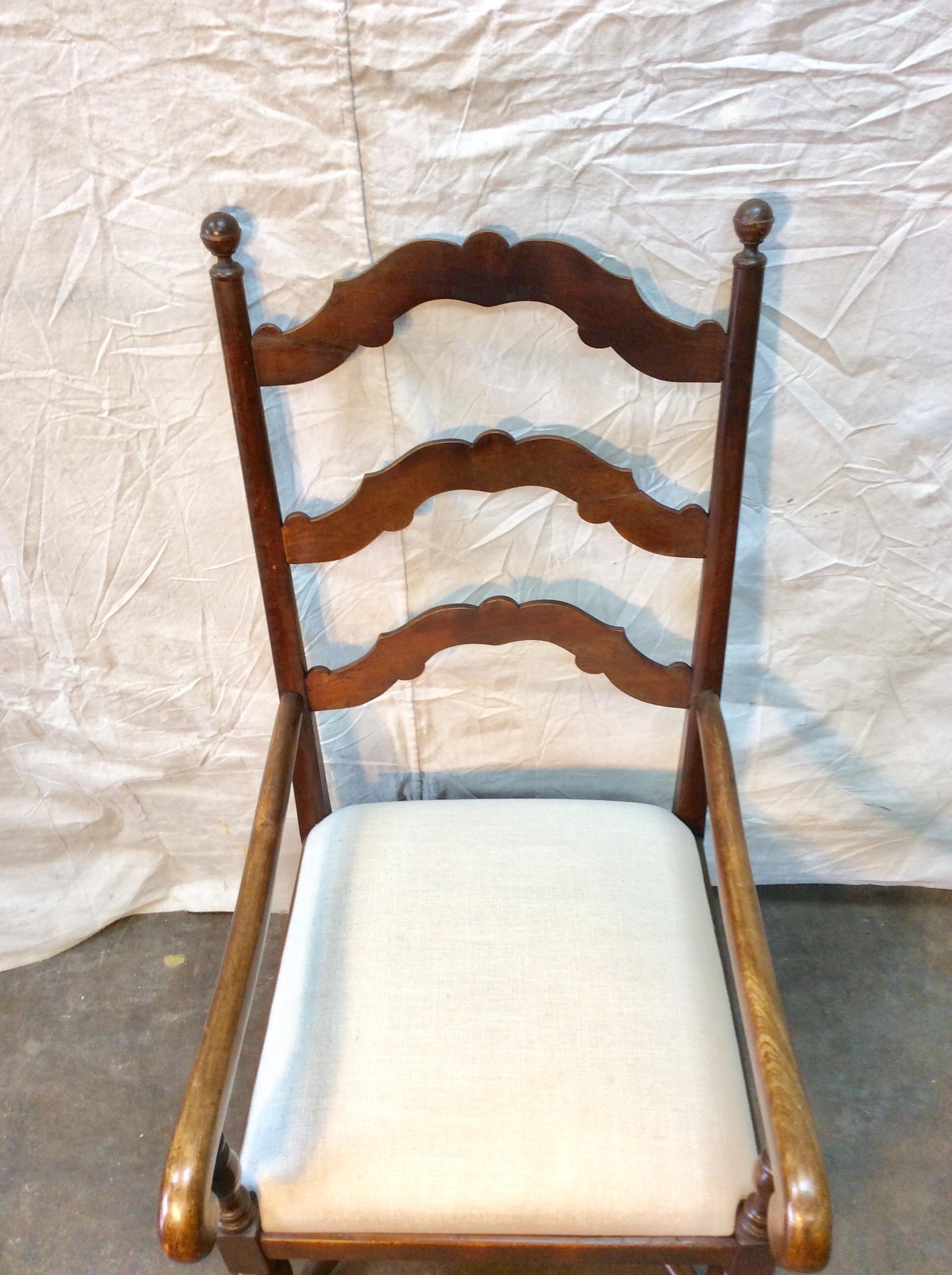 Late 19th Century French Ladderback Armchair For Sale 2