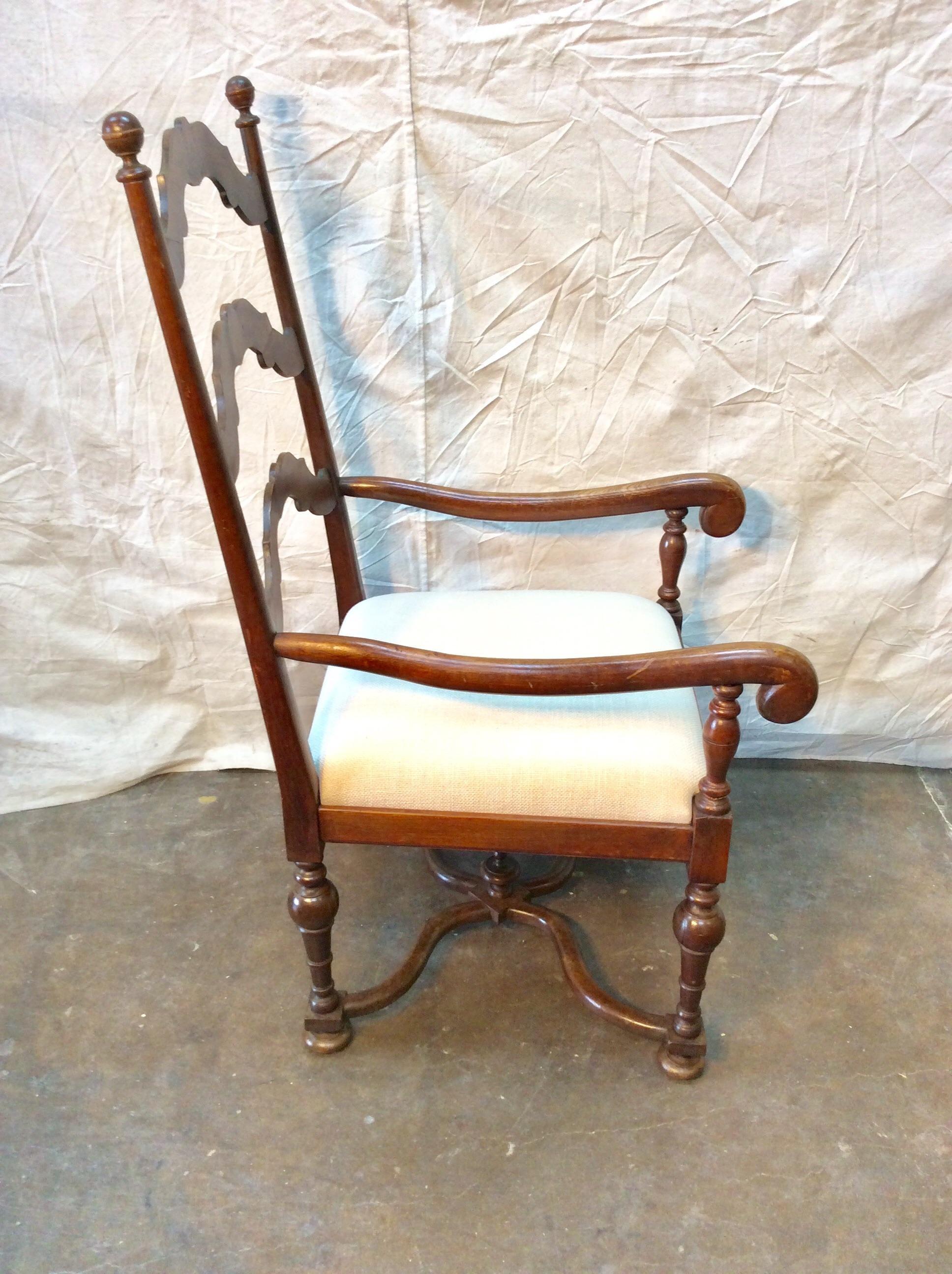 Late 19th Century French Ladderback Armchair For Sale 5