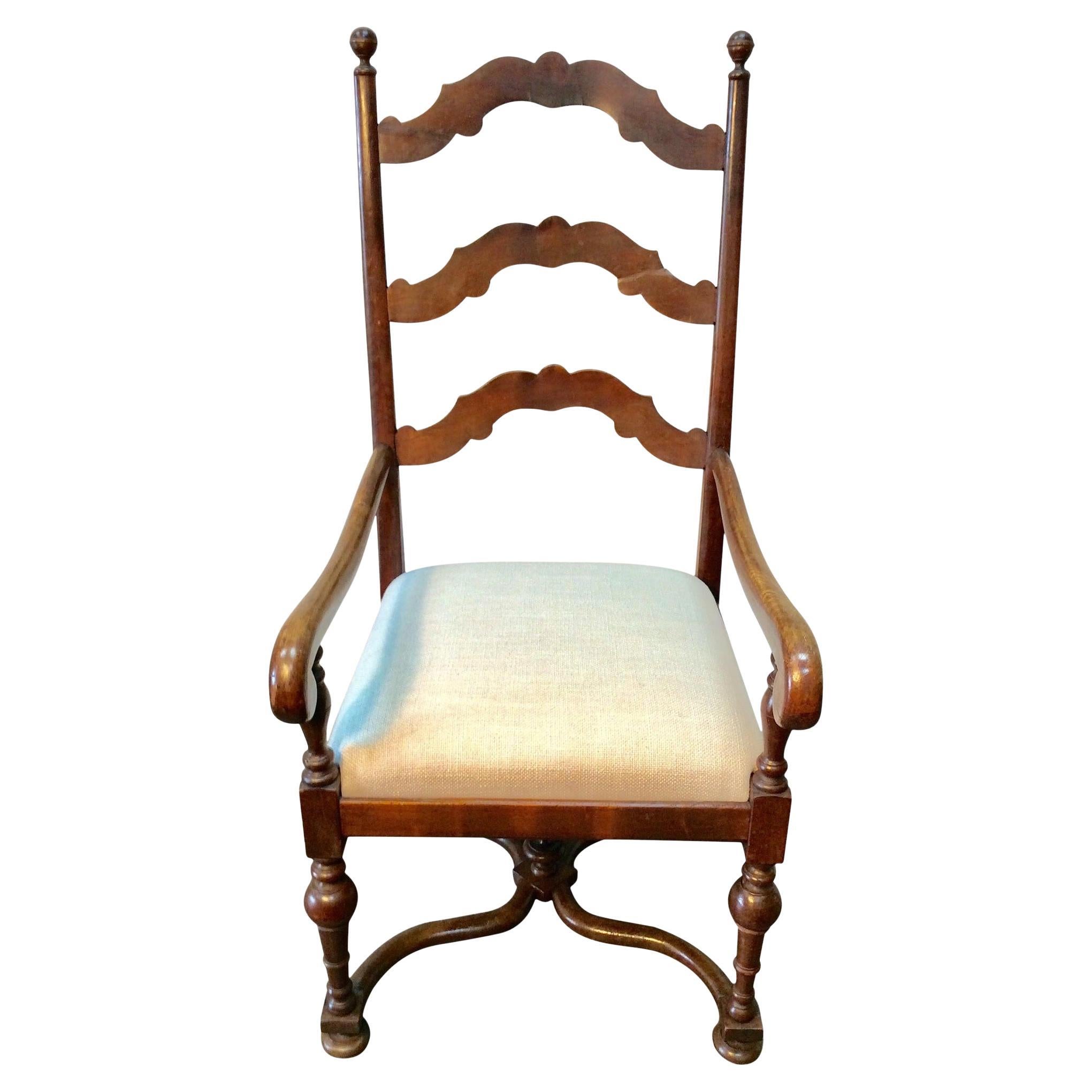Late 19th Century French Ladderback Armchair For Sale