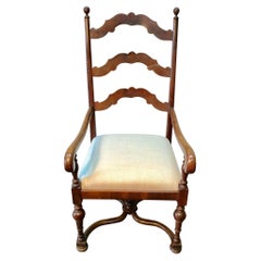 Antique Late 19th Century French Ladderback Armchair