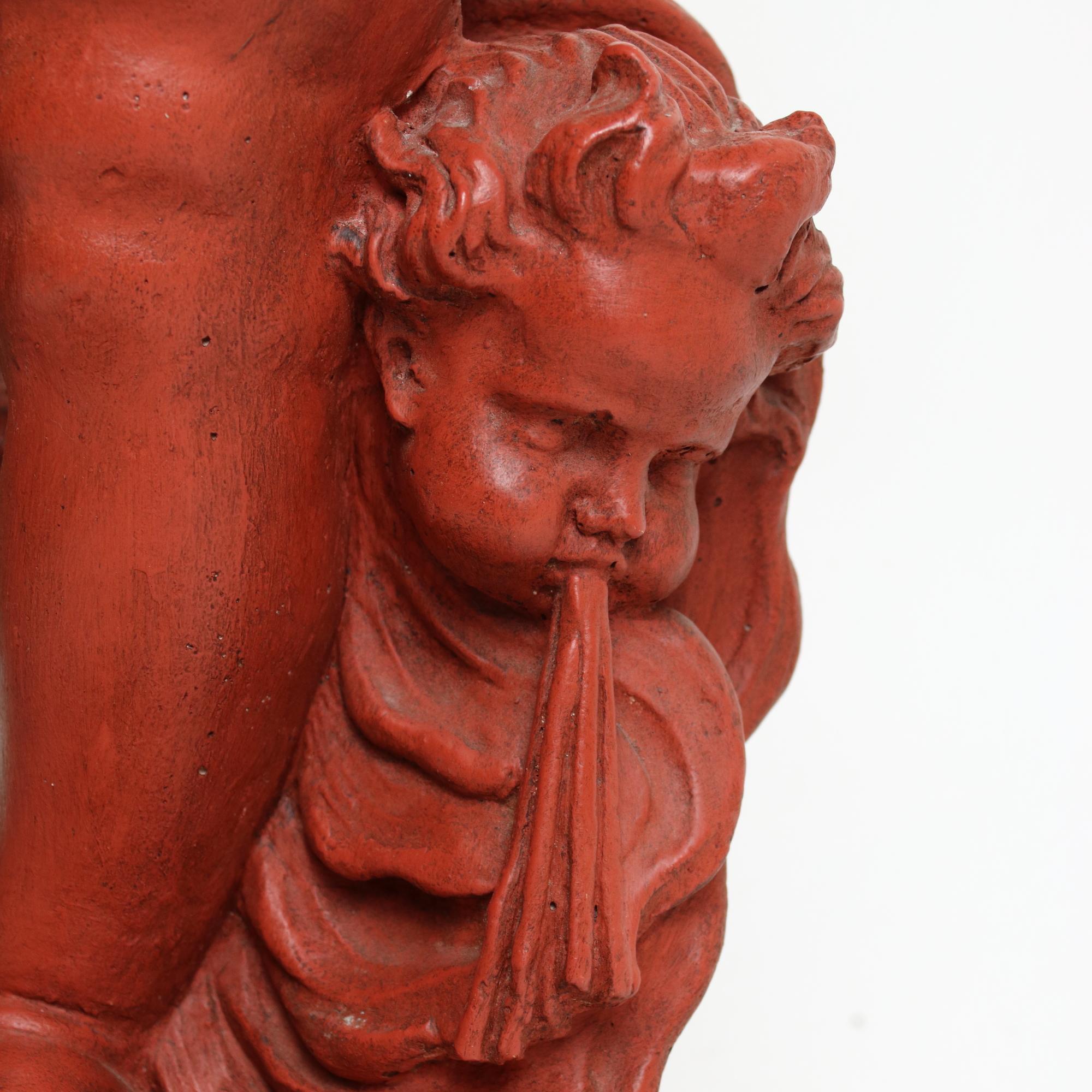 Late 19th Century French Large Louis XV Sculpture of a Putto with Zephyr For Sale 2