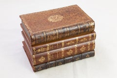 Late 19th Century French Leather Book Box Tantalus with Crystal Liqueur Service