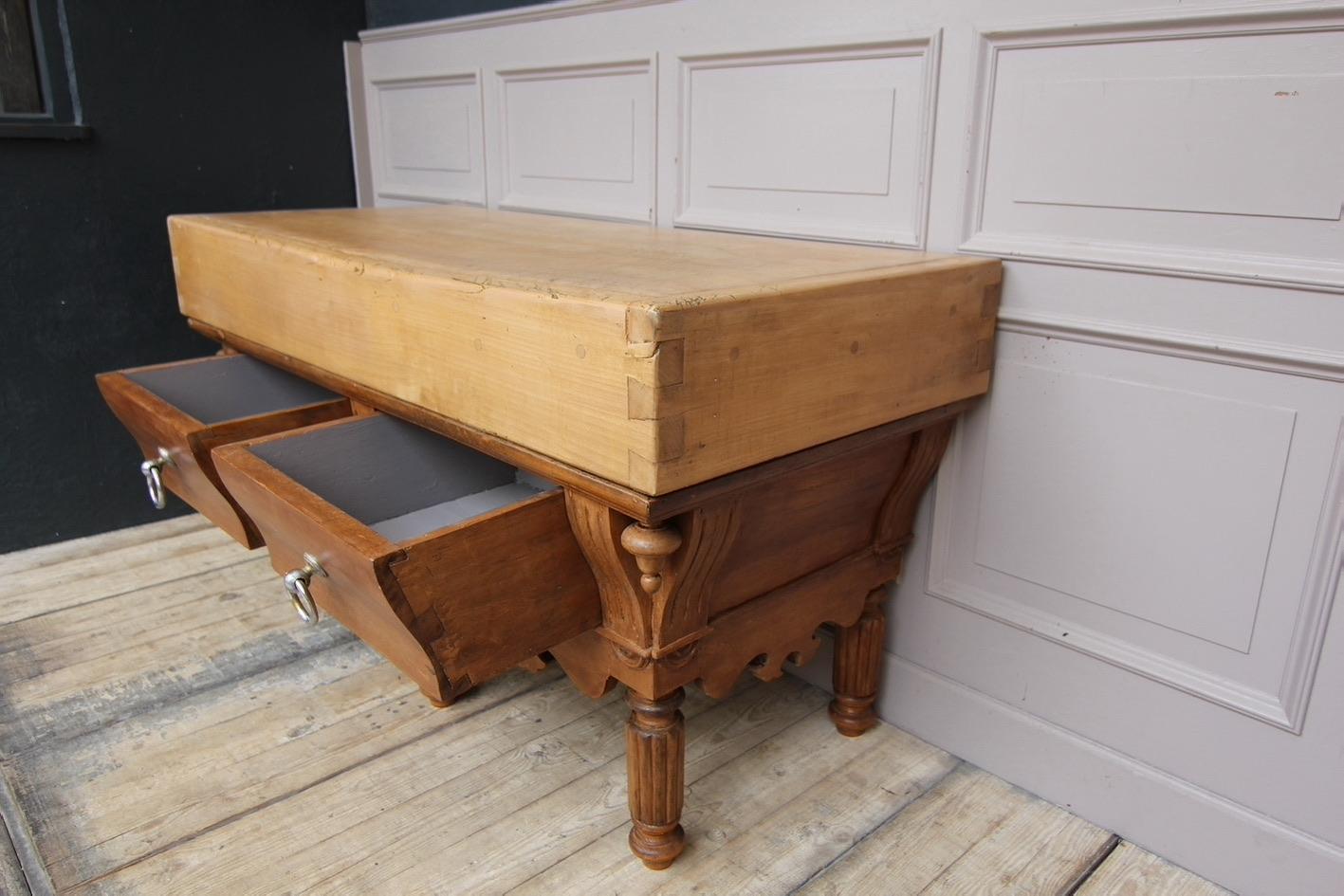 Late 19th Century French Louis Philippe Butcher Block Table 1