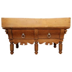 Late 19th Century French Louis Philippe Butcher Block Table