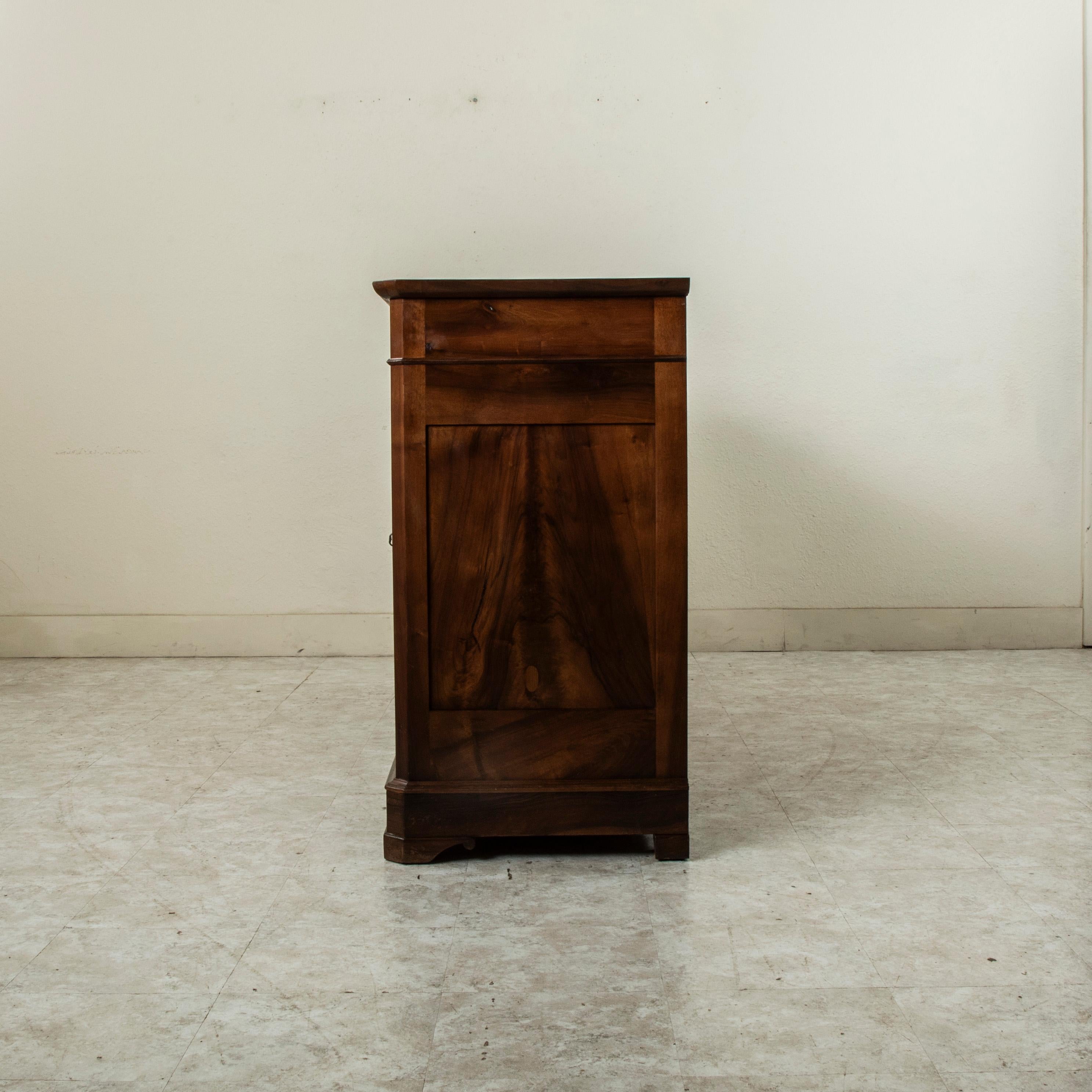 Iron Late 19th Century French Louis Philippe Style Book Matched Walnut Sideboard For Sale