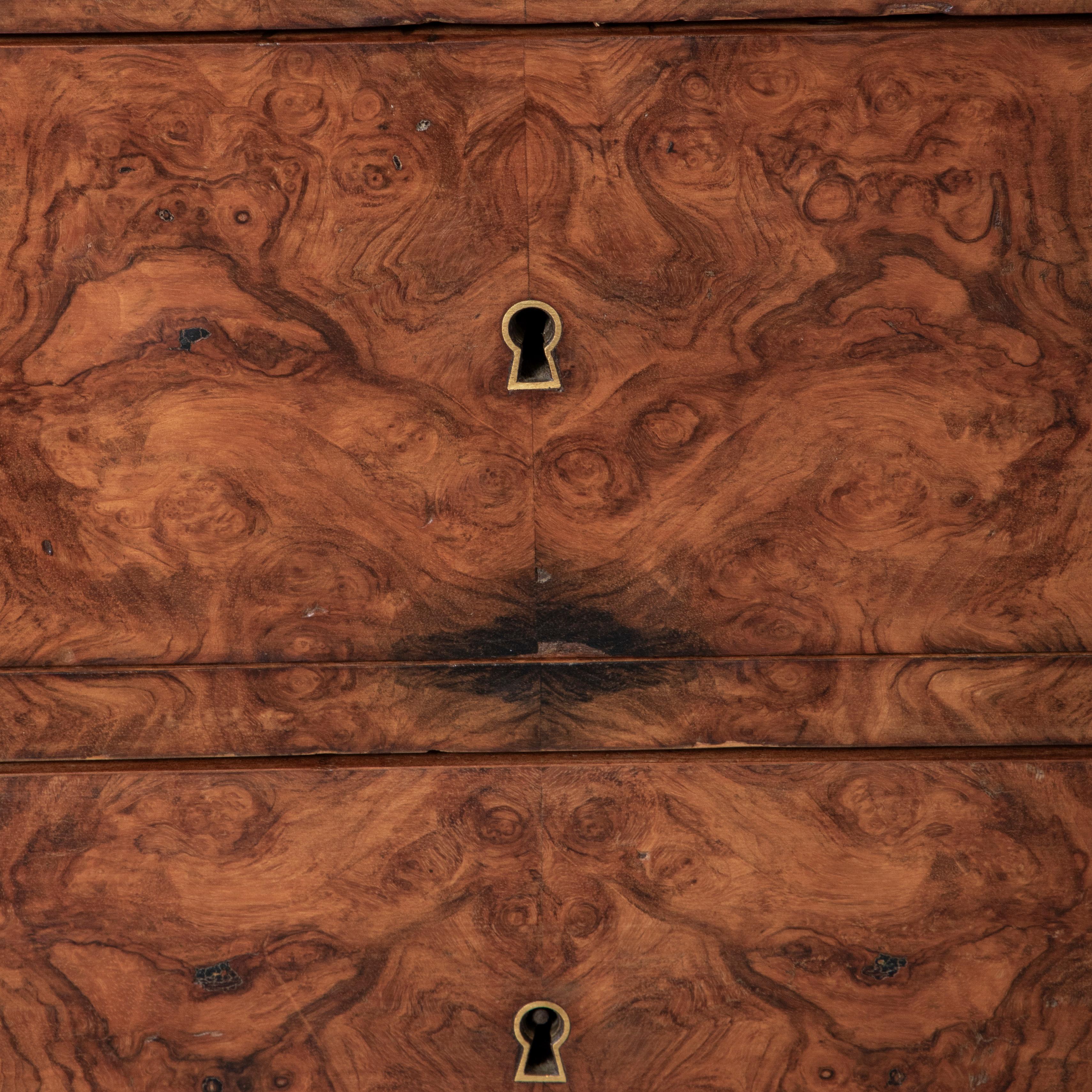 Late 19th Century French Louis Philippe Style Burl Walnut Chest or Nightstand 8