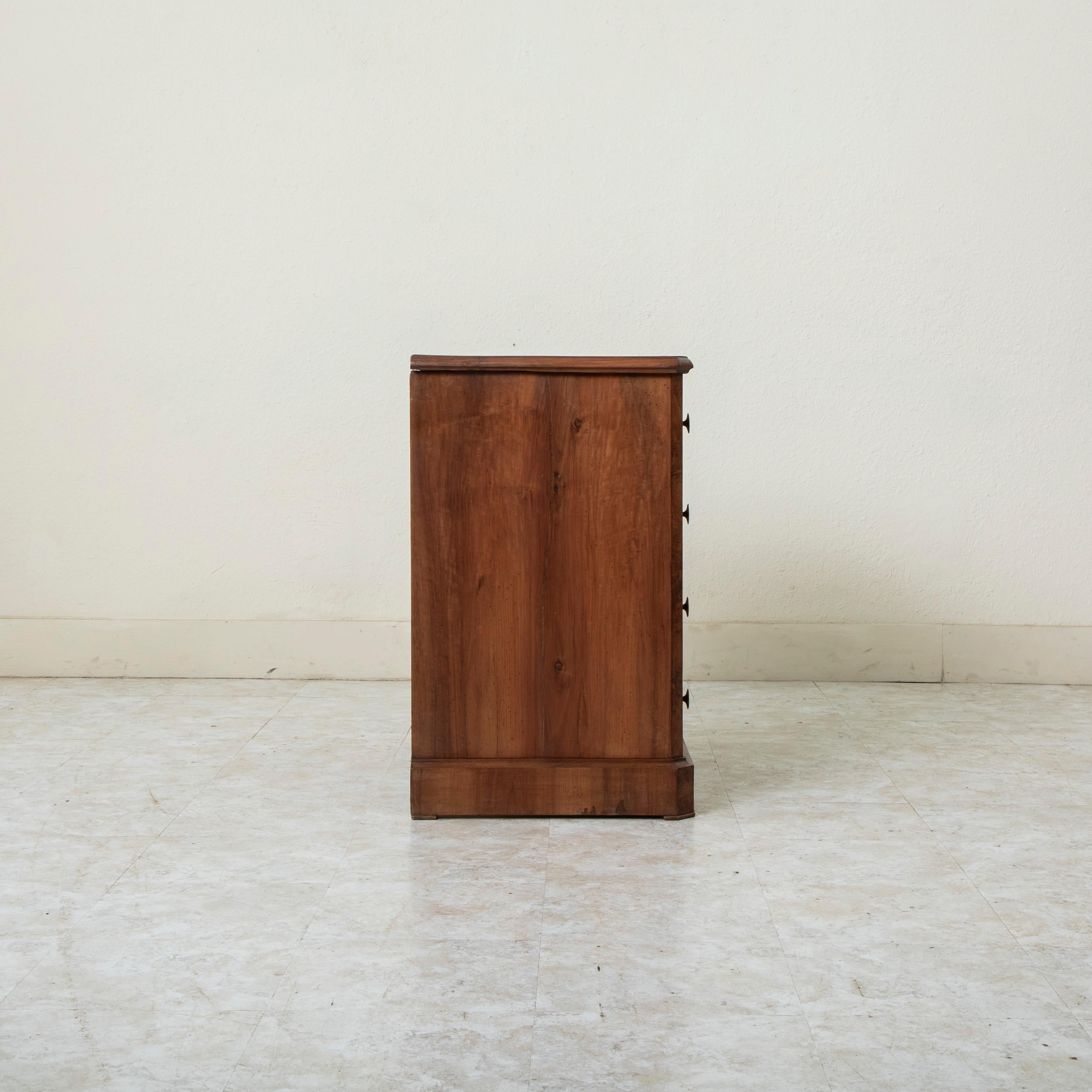 Late 19th Century French Louis Philippe Style Burl Walnut Chest or Nightstand 3