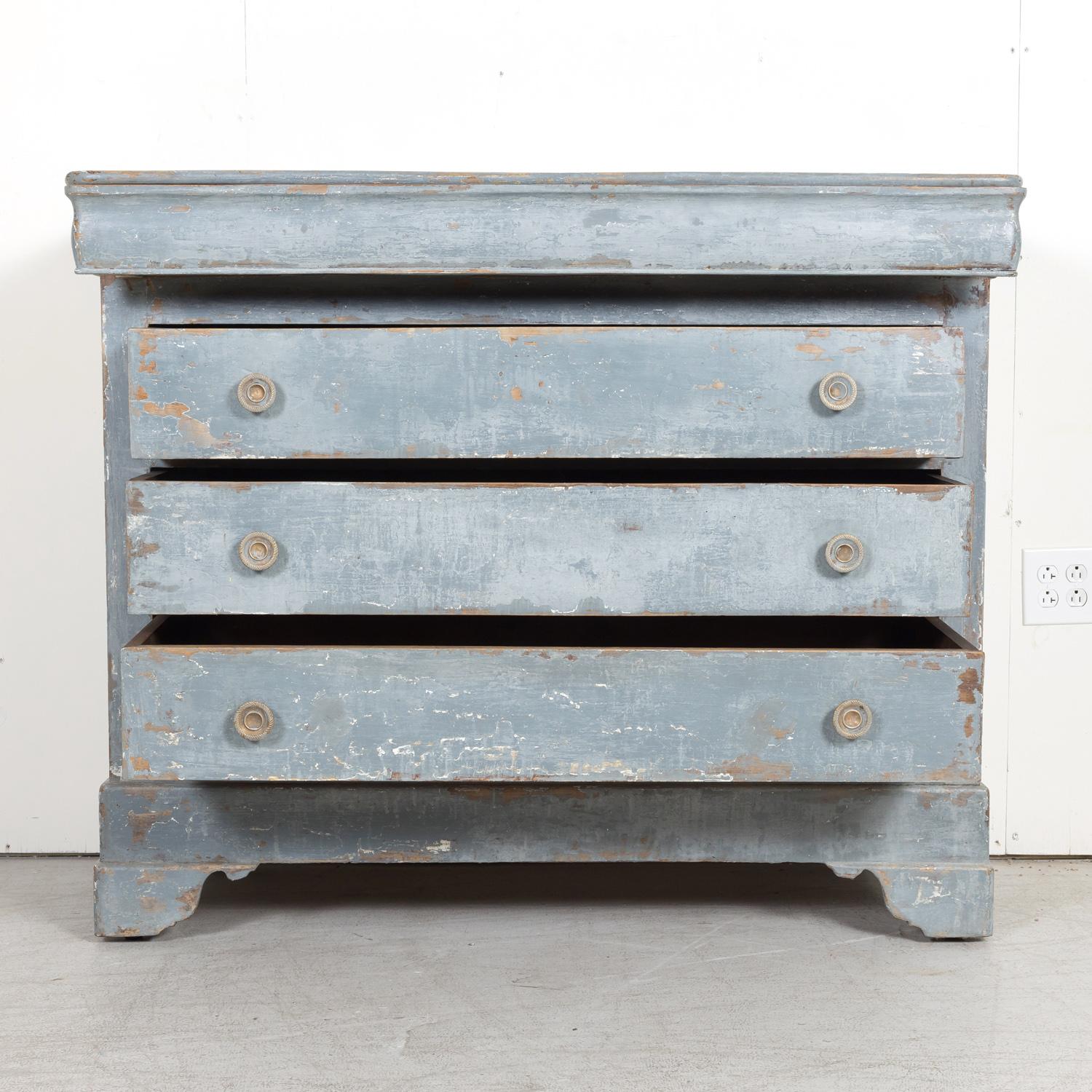 Late 19th Century French Louis Philippe Style Painted Four-Drawer Commode 1