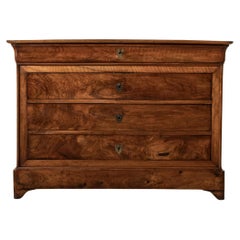 Late 19th Century French Louis Philippe Style Walnut Commode or Chest of Drawers