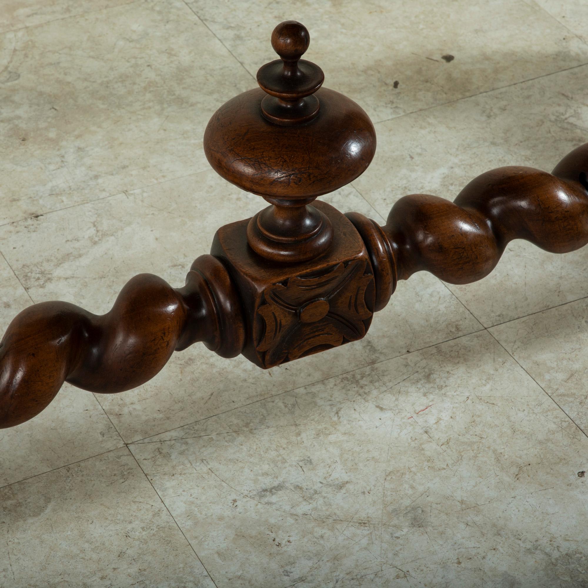 Late 19th Century French Louis XIII Style Hand Carved Walnut Desk, Writing Table 6