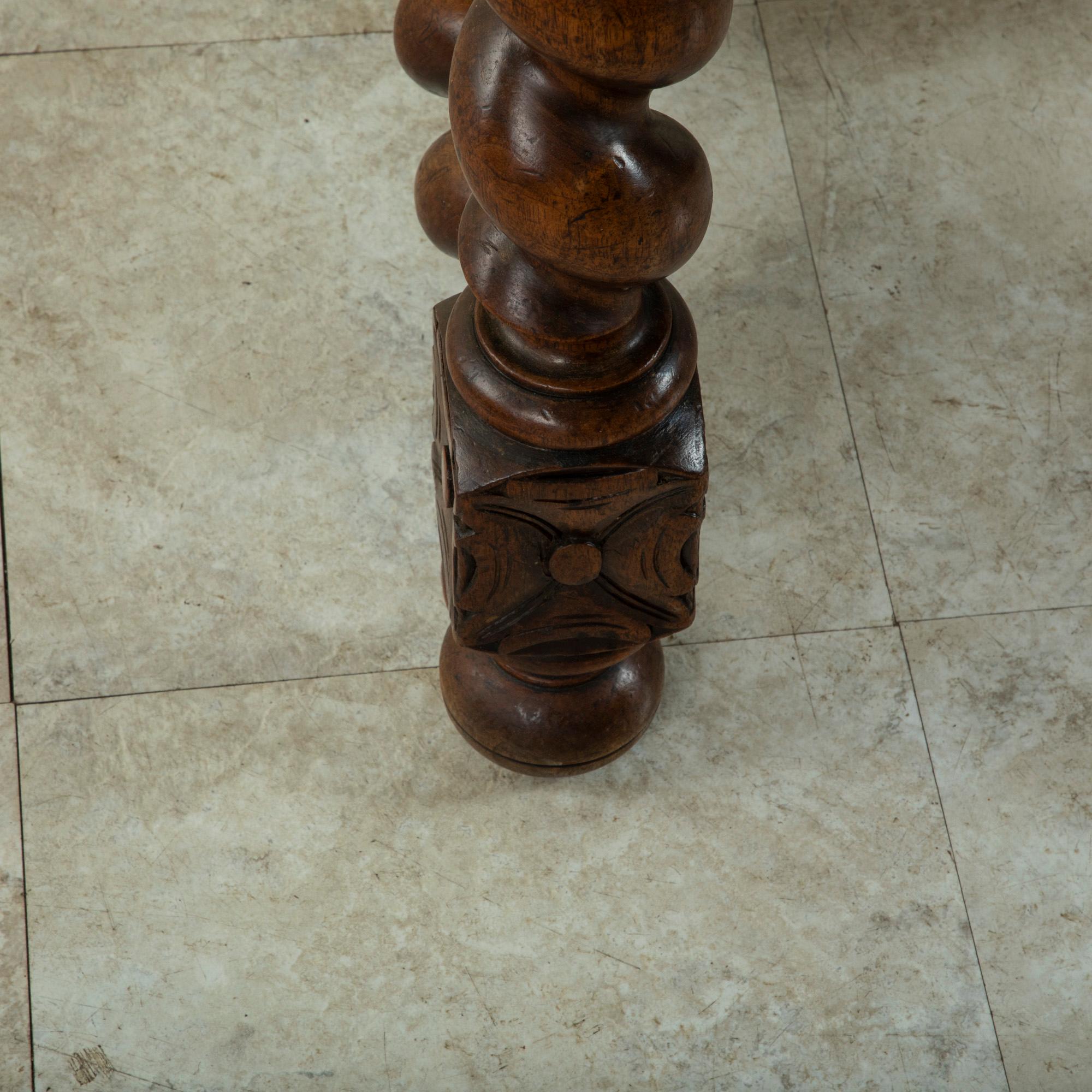 Late 19th Century French Louis XIII Style Hand Carved Walnut Desk, Writing Table 12