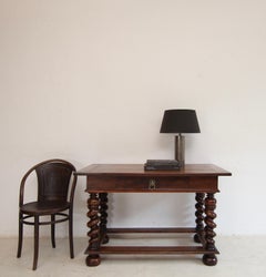 Late 19th Century French Louis XIII Style Walnut Side Table or Console Table