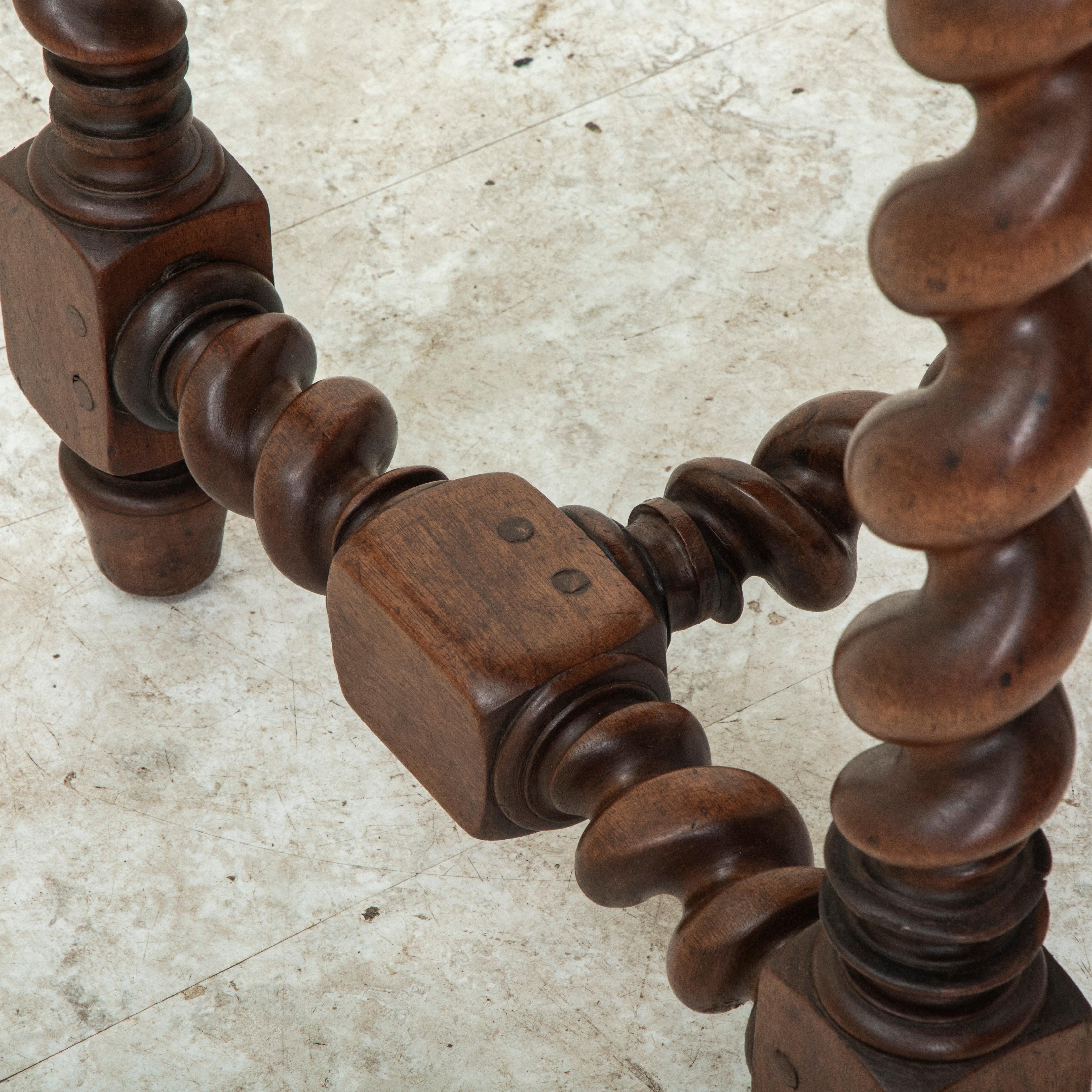 Late 19th Century French Louis XIII Style Walnut Side Table or Writing Table For Sale 10
