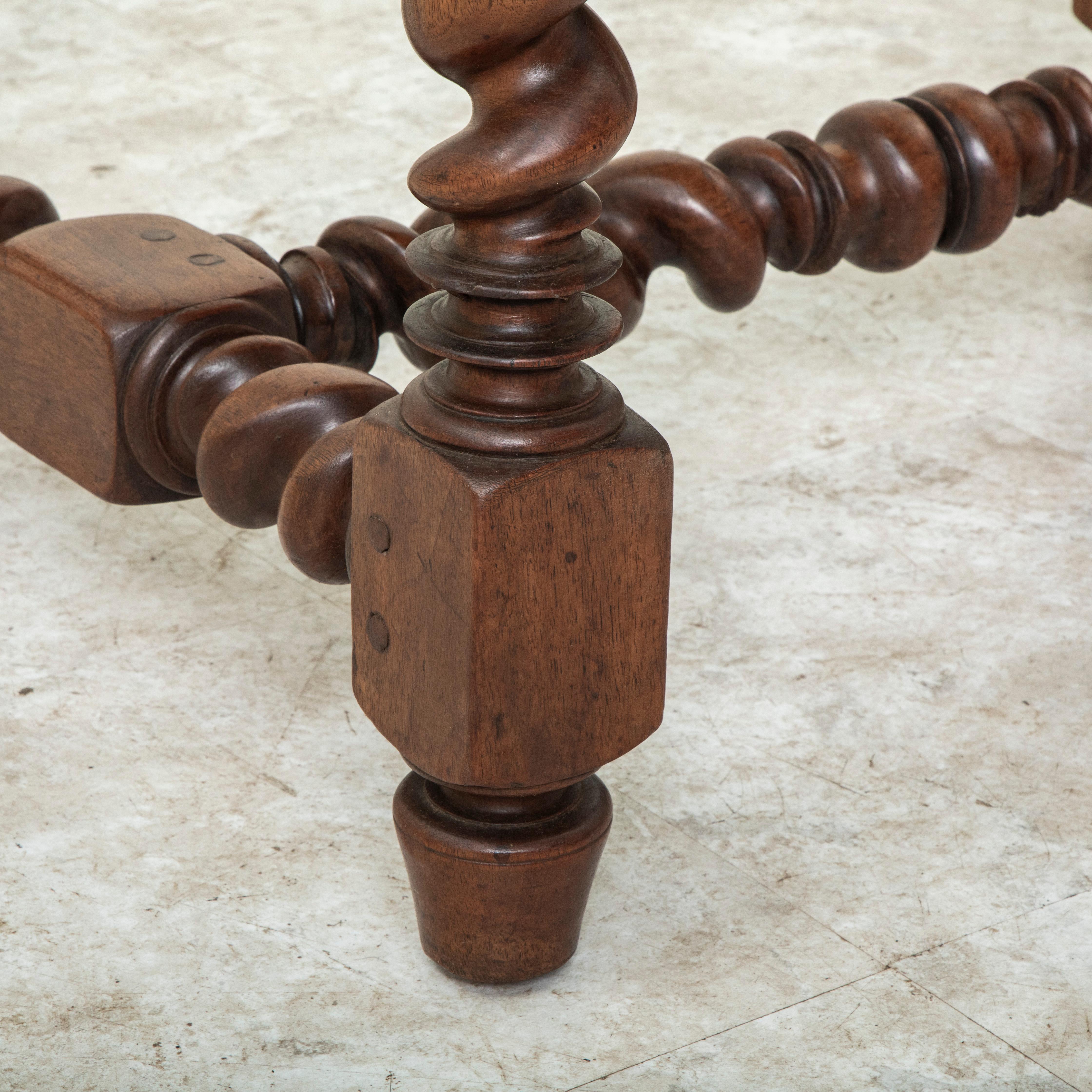 Late 19th Century French Louis XIII Style Walnut Side Table or Writing Table For Sale 11