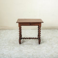 Late 19th Century French Louis XIII Style Walnut Side Table or Writing Table