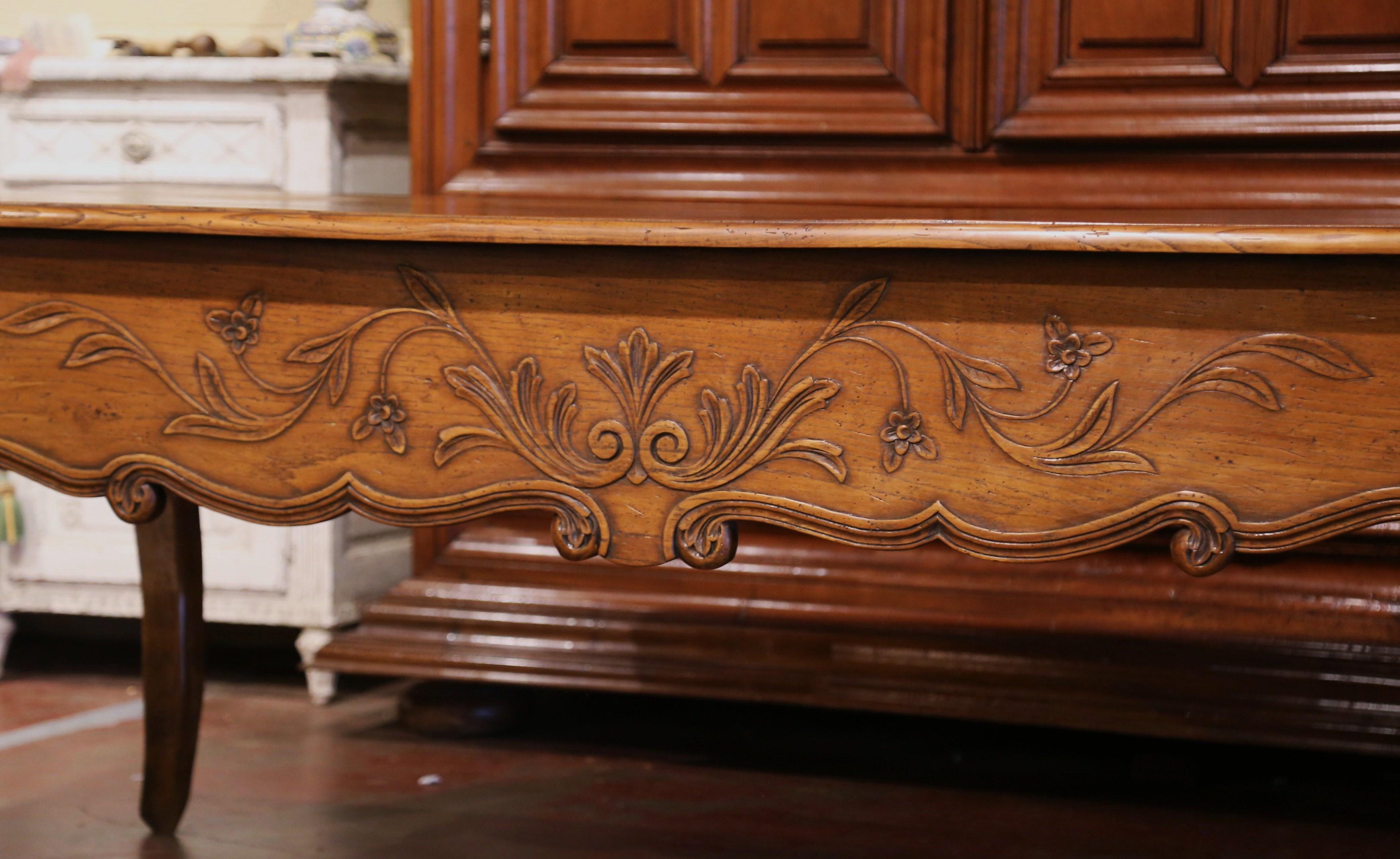 Late 19th Century French Louis XV Carved Chestnut Desk Table with Drawers  6