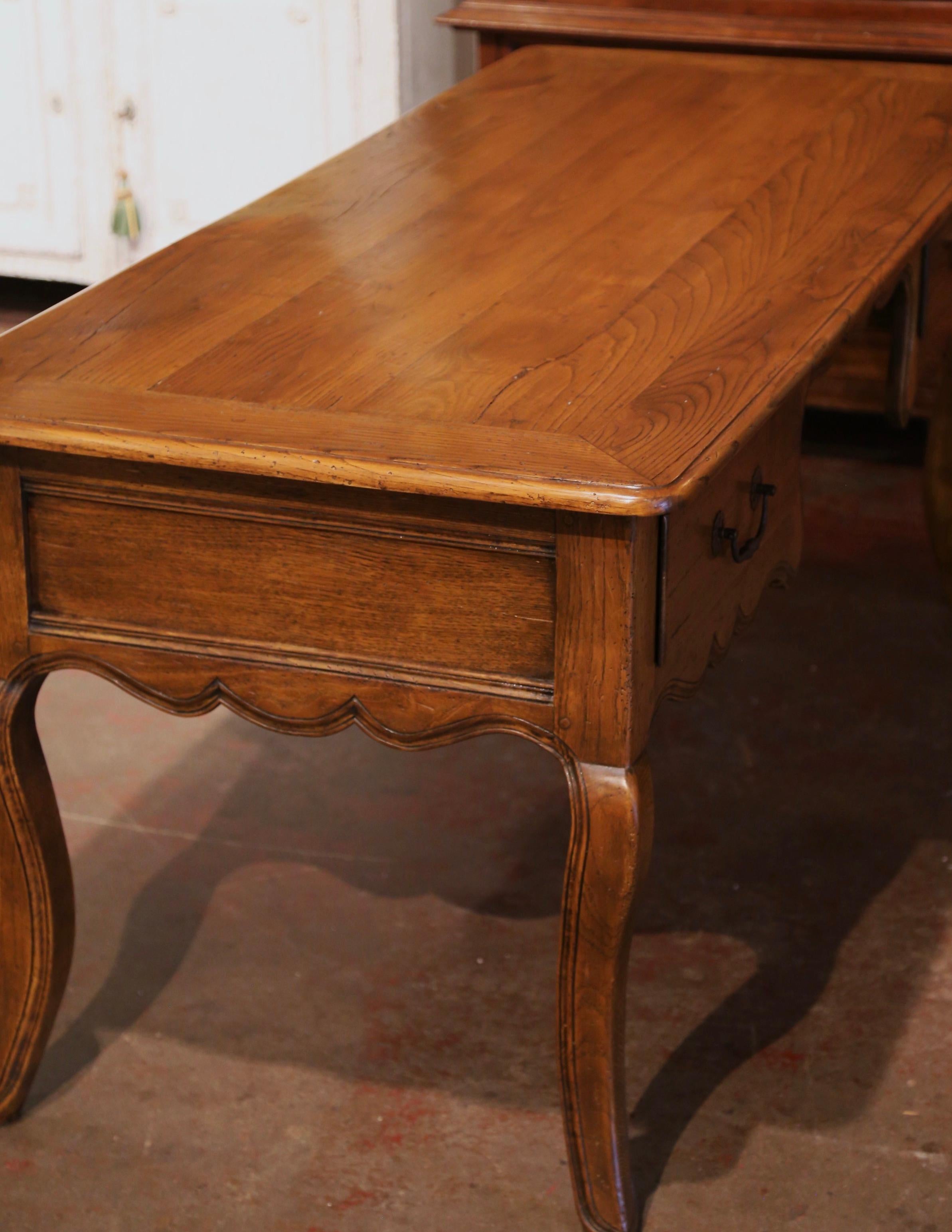 Late 19th Century French Louis XV Carved Chestnut Desk Table with Drawers  4