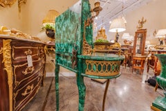 Late 19th Century French Louis XV Gilt Bronze Malachite Desk/Dressing Table