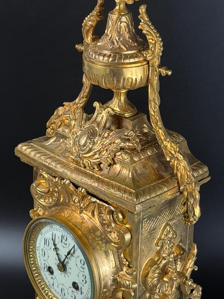 Late 19th Century French Louis XV Revival Mantel Clock by AD