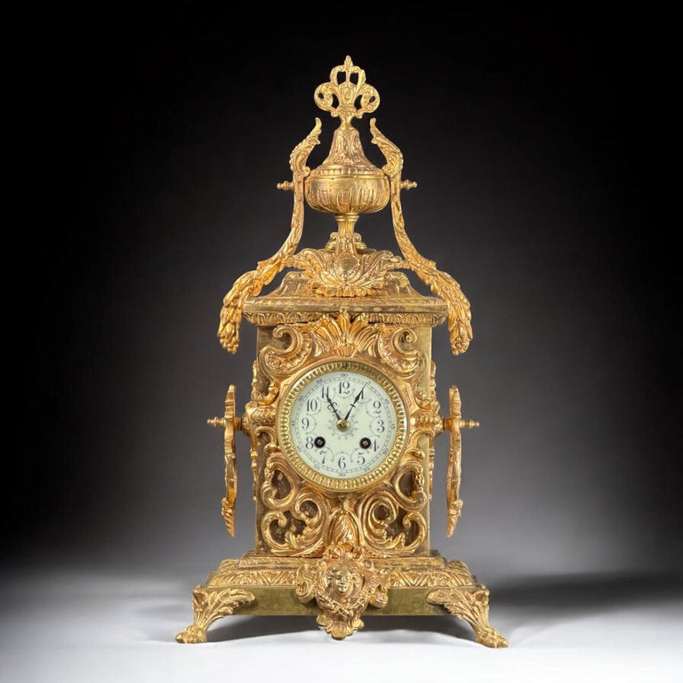 Late 19th Century French Louis XV Revival Mantel Clock by AD