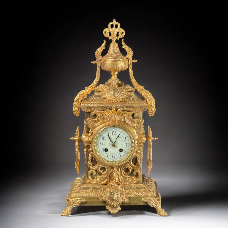 Late 19th Century French Louis XV Revival Mantel Clock by AD