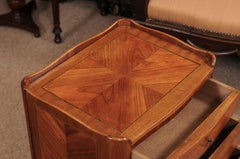 Late 19th Century French Louis XV Style Chevet in Walnut & Kingswood
