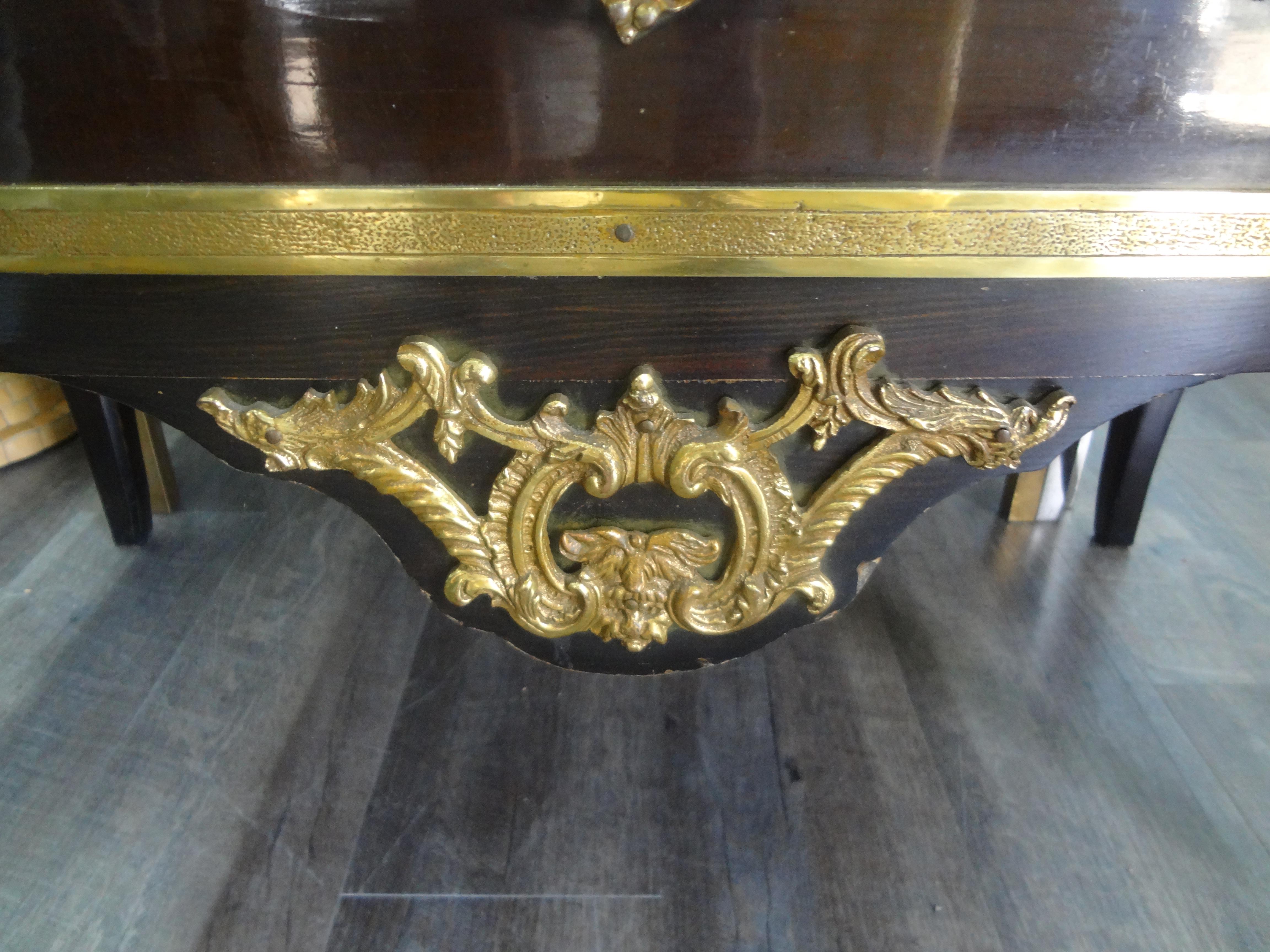 Late 19th Century French Louis XV Style Ebonized Commode or Chest For Sale 1