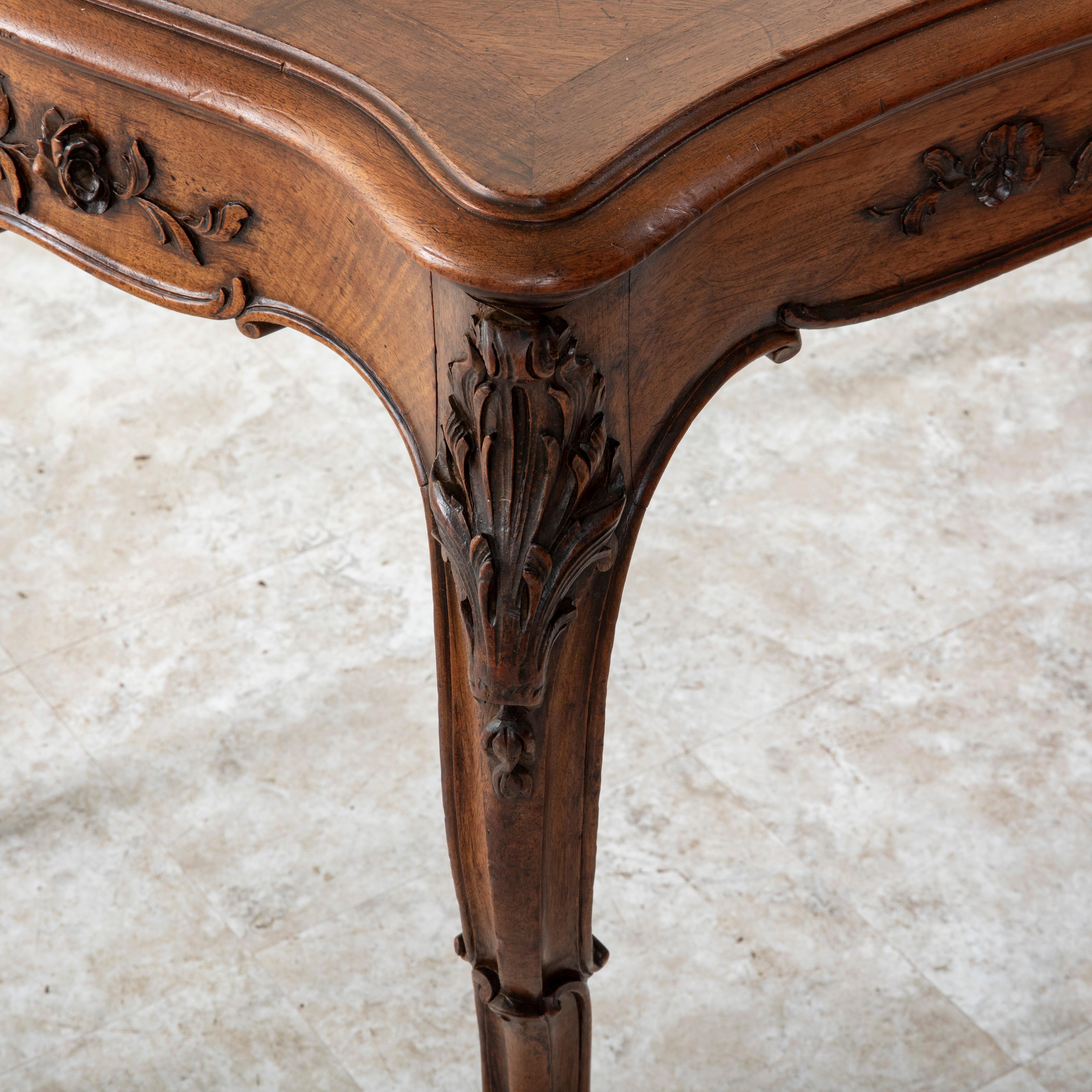 Late 19th Century French Louis XV Style Hand Carved Walnut Desk or Writing Table 10