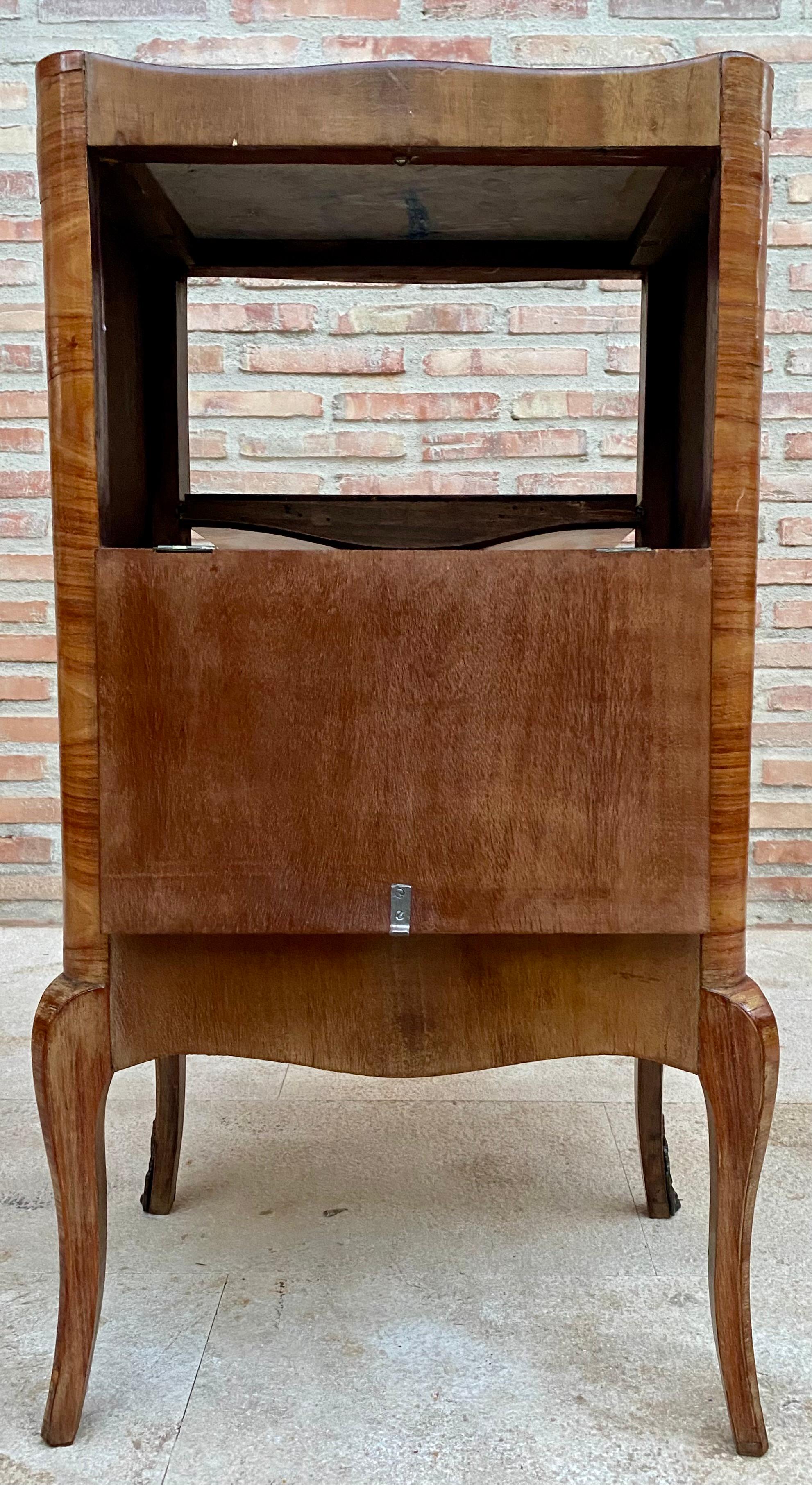 Bronze Late 19th Century French Louis XV Style Marquetry and Marble Chest of Drawers For Sale