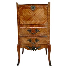 Late 19th Century French Louis XV Style Marquetry and Marble Chest of Drawers
