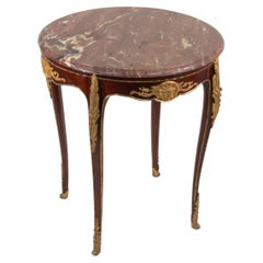 Antique Late 19th Century French Louis XV Style Occasional Side Table with Marble Top