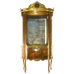 Antique Late 19th Century French Louis XV Style Ormolu Mounted Vitrine