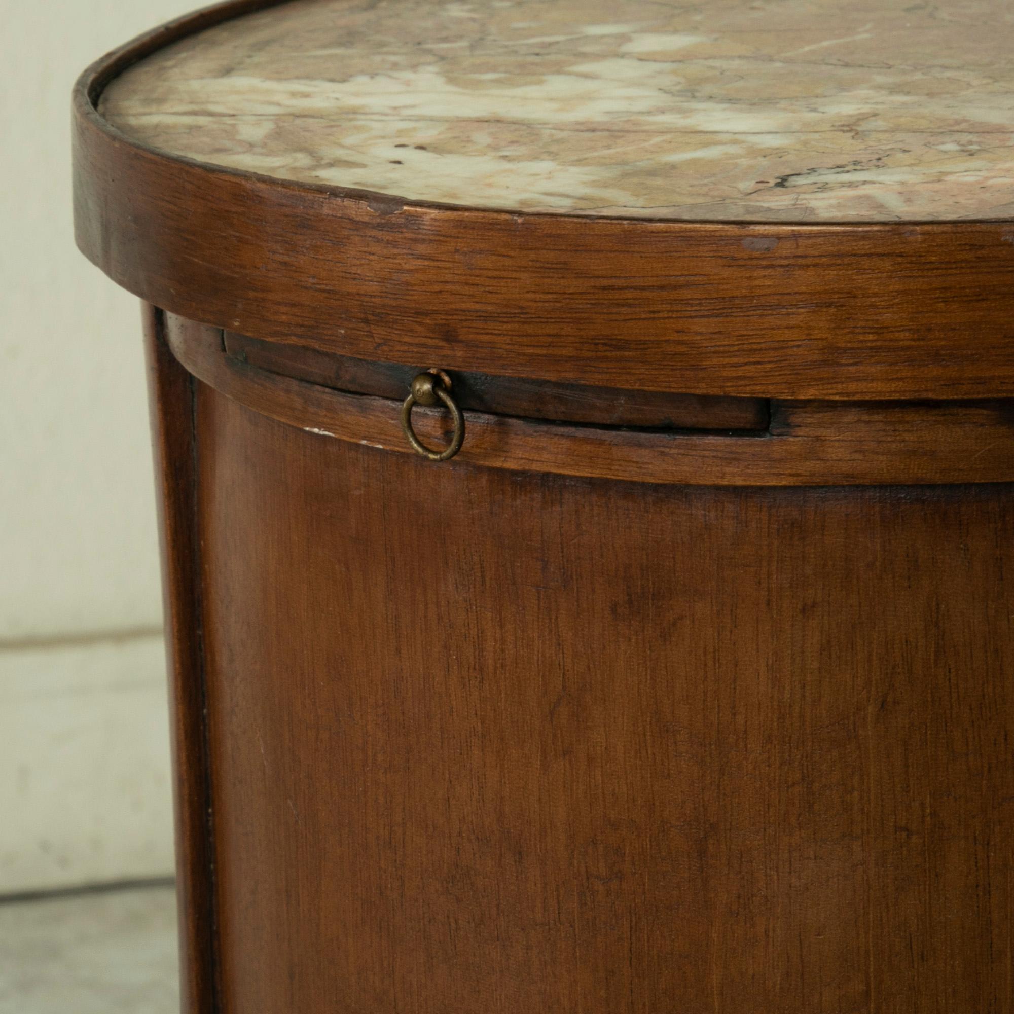 Late 19th Century French Louis XV Style Walnut Side Table with Marble Top For Sale 4
