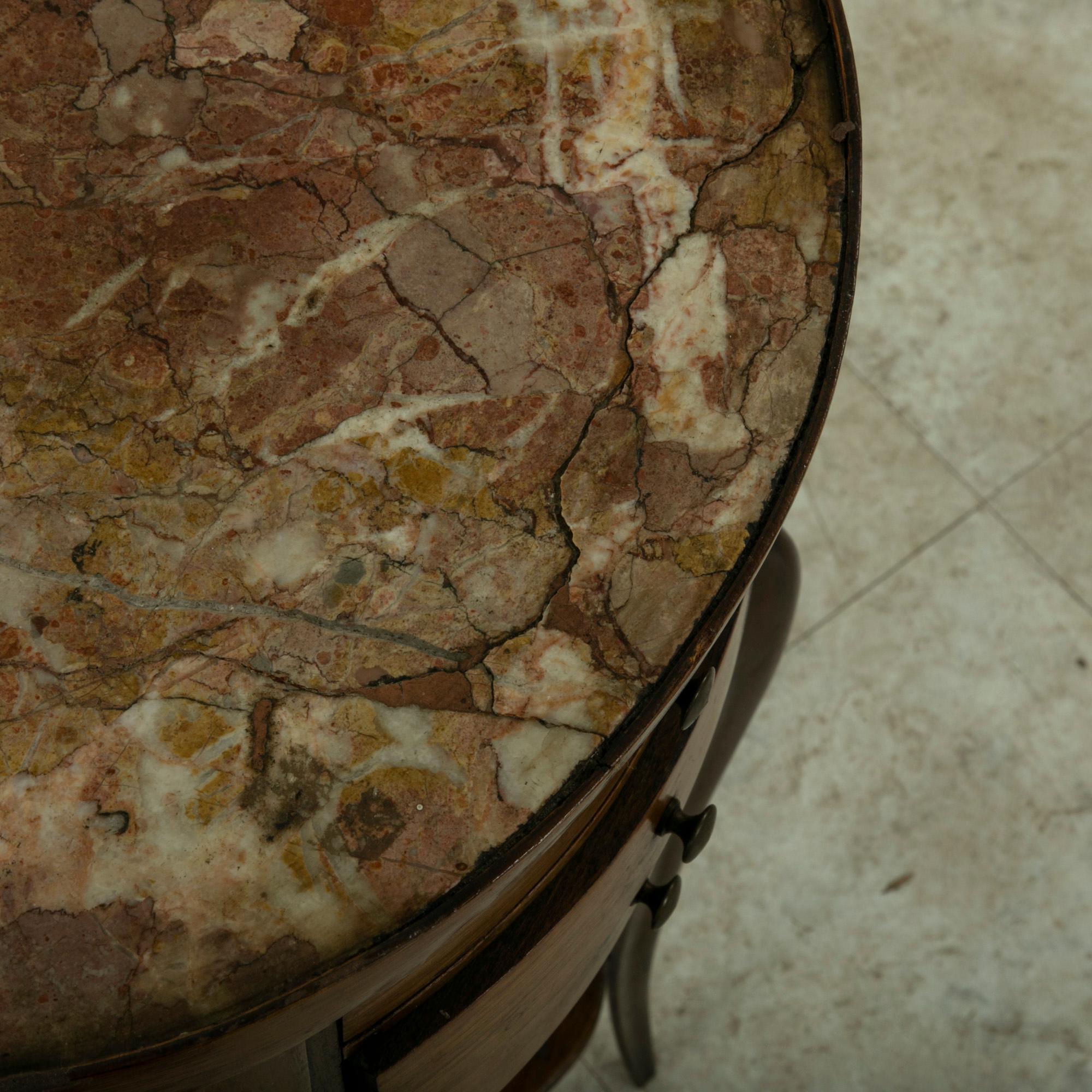 Late 19th Century French Louis XV Style Walnut Side Table with Marble Top 5