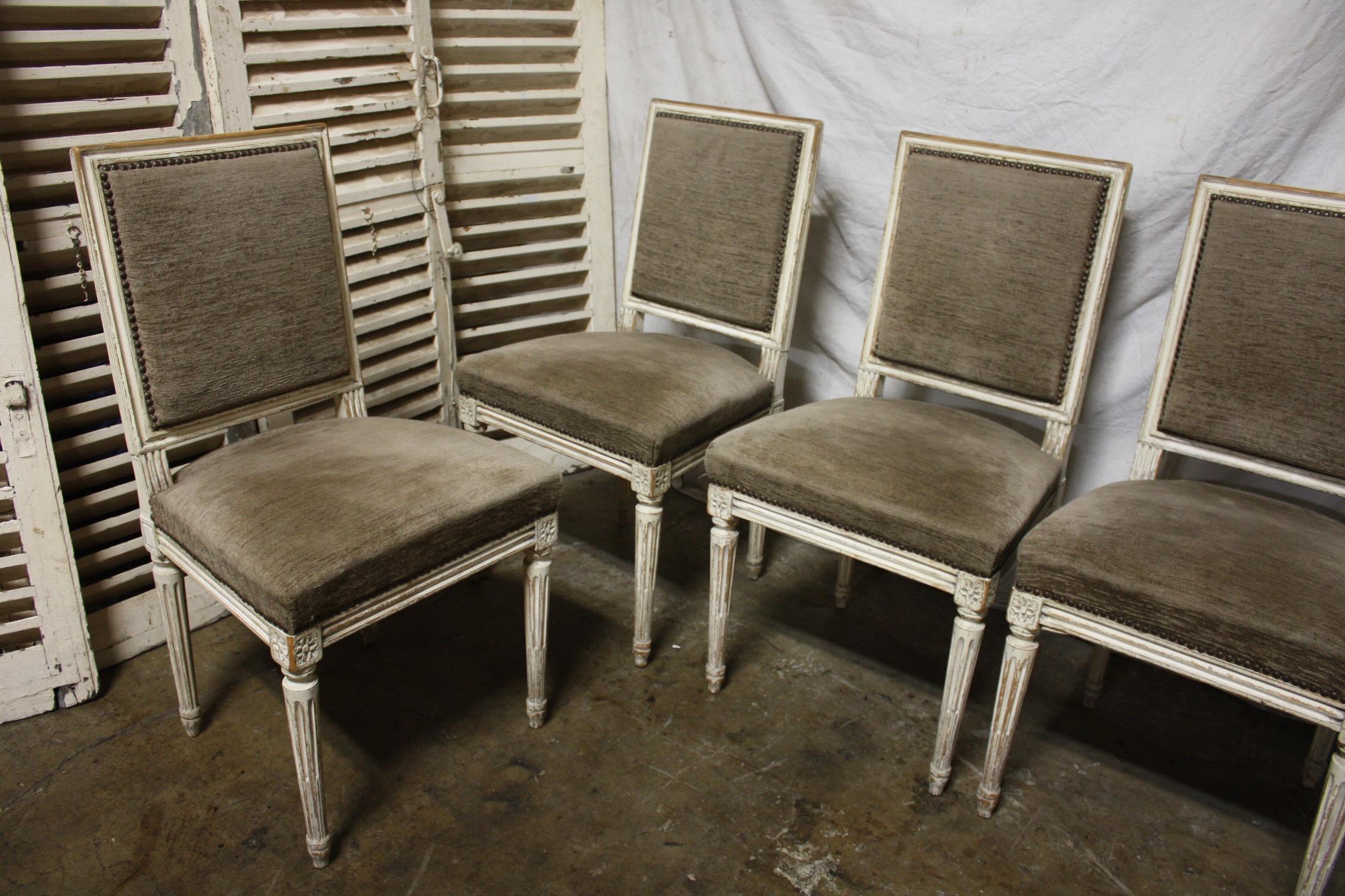 Late 19th Century French Louis XVI Dining Chairs In Good Condition In Stockbridge, GA