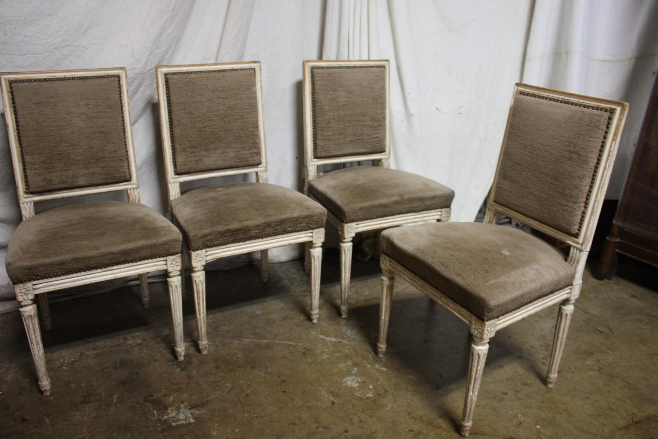 Wood Late 19th Century French Louis XVI Dining Chairs