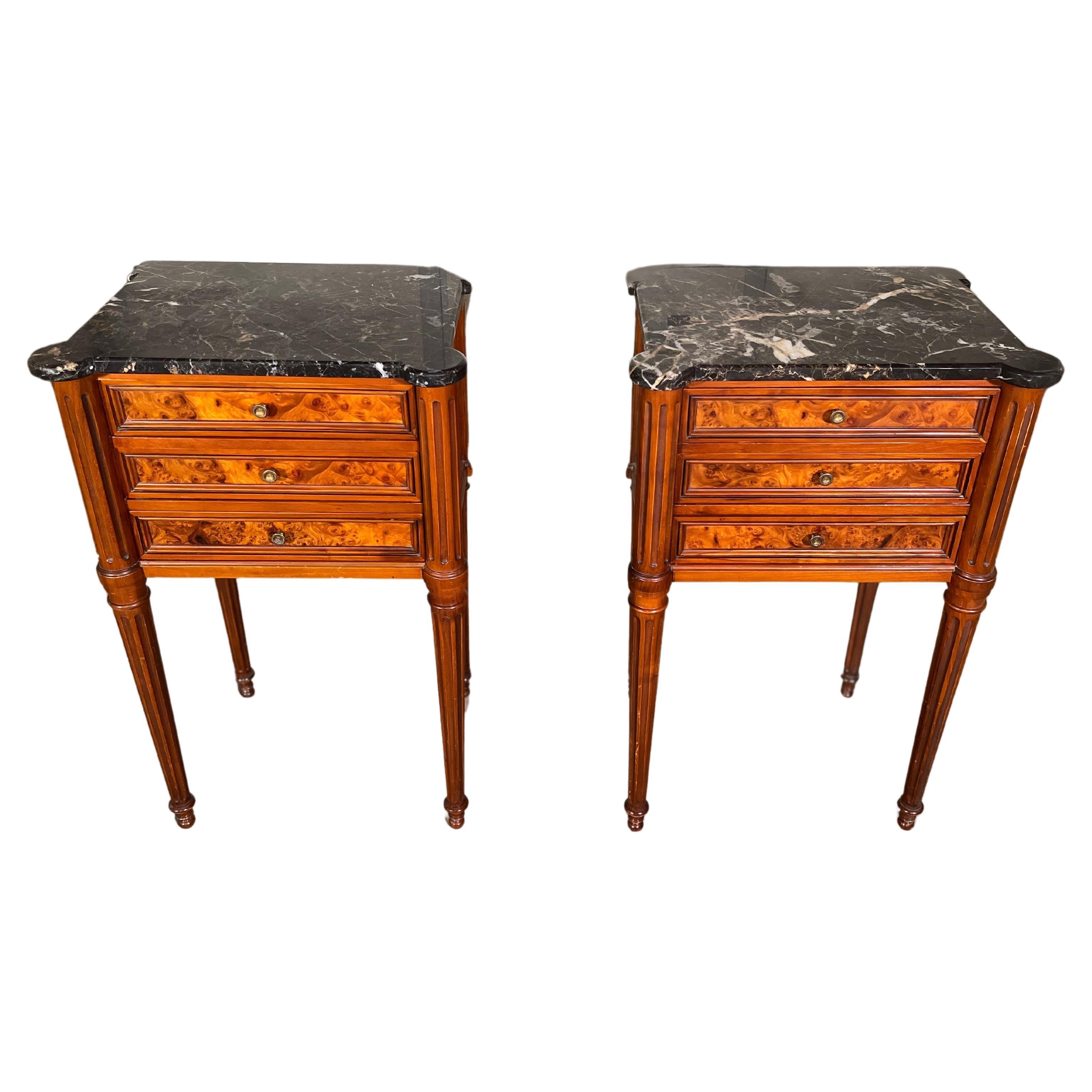 Late 19th Century French Louis XVI Night Stands For Sale