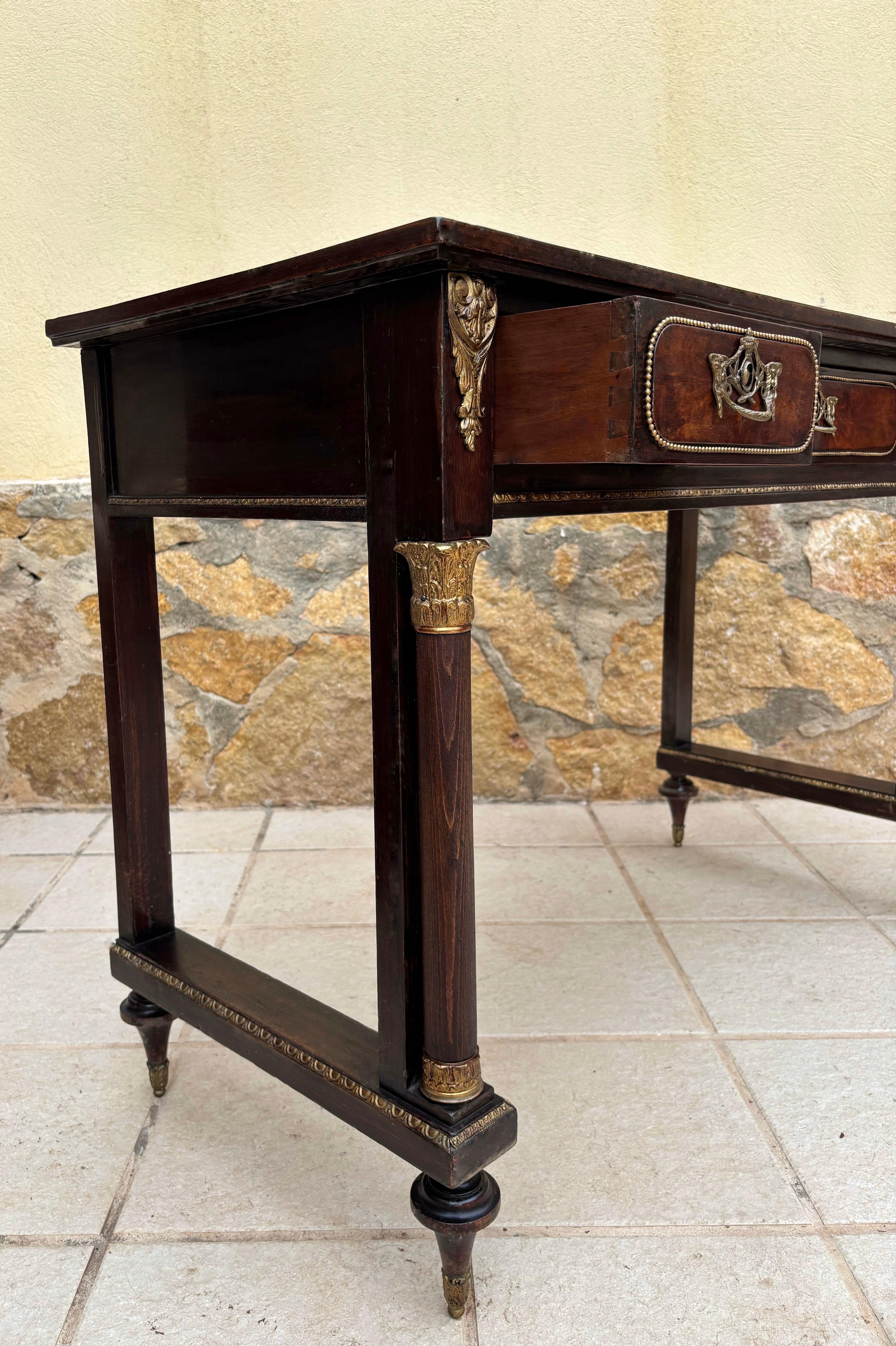 Late 19th Century French Louis XVI Oak Console Table with Ormolu Mounts For Sale 1