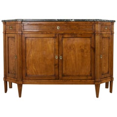 Late 19th Century French Louis XVI Style Ash Buffet or Sideboard, Marble Top