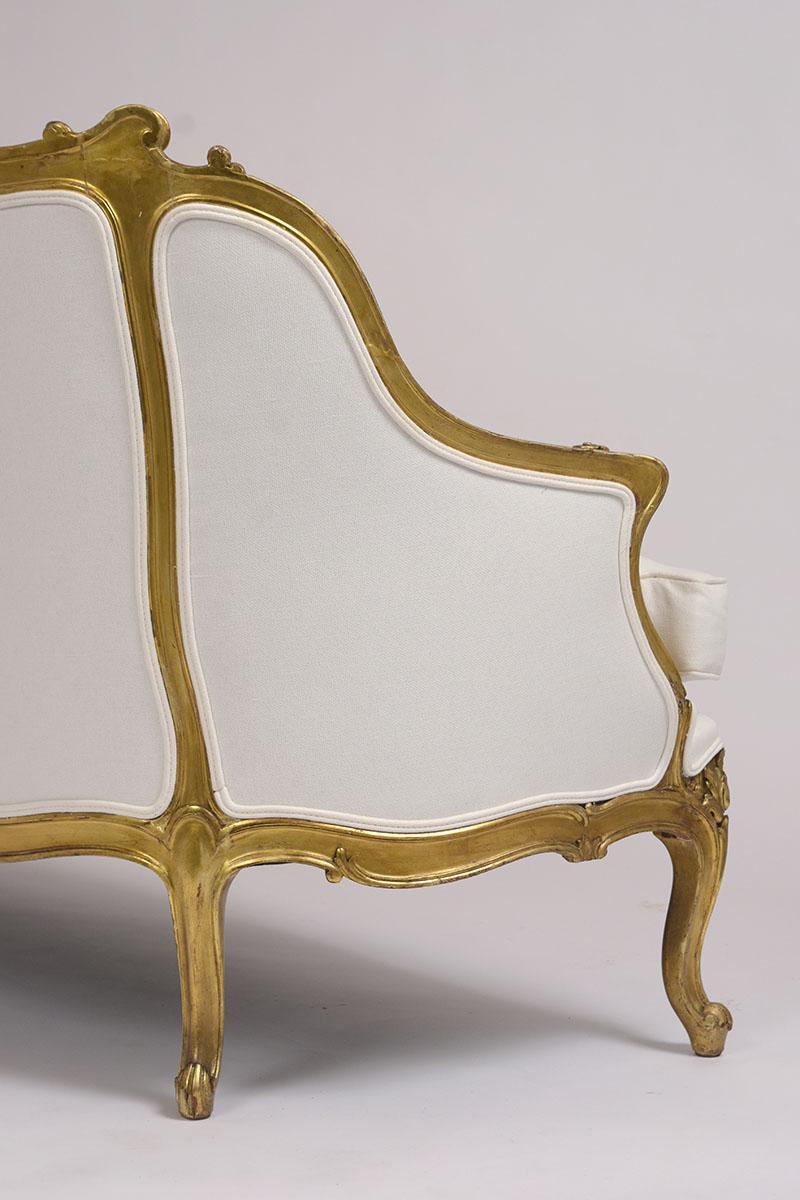 Spätes 19. Jahrhundert Französisch Louis XVI Stil vergoldetes Sofa 2