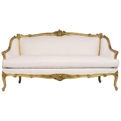 Spätes 19. Jahrhundert Französisch Louis XVI Stil vergoldetes Sofa
