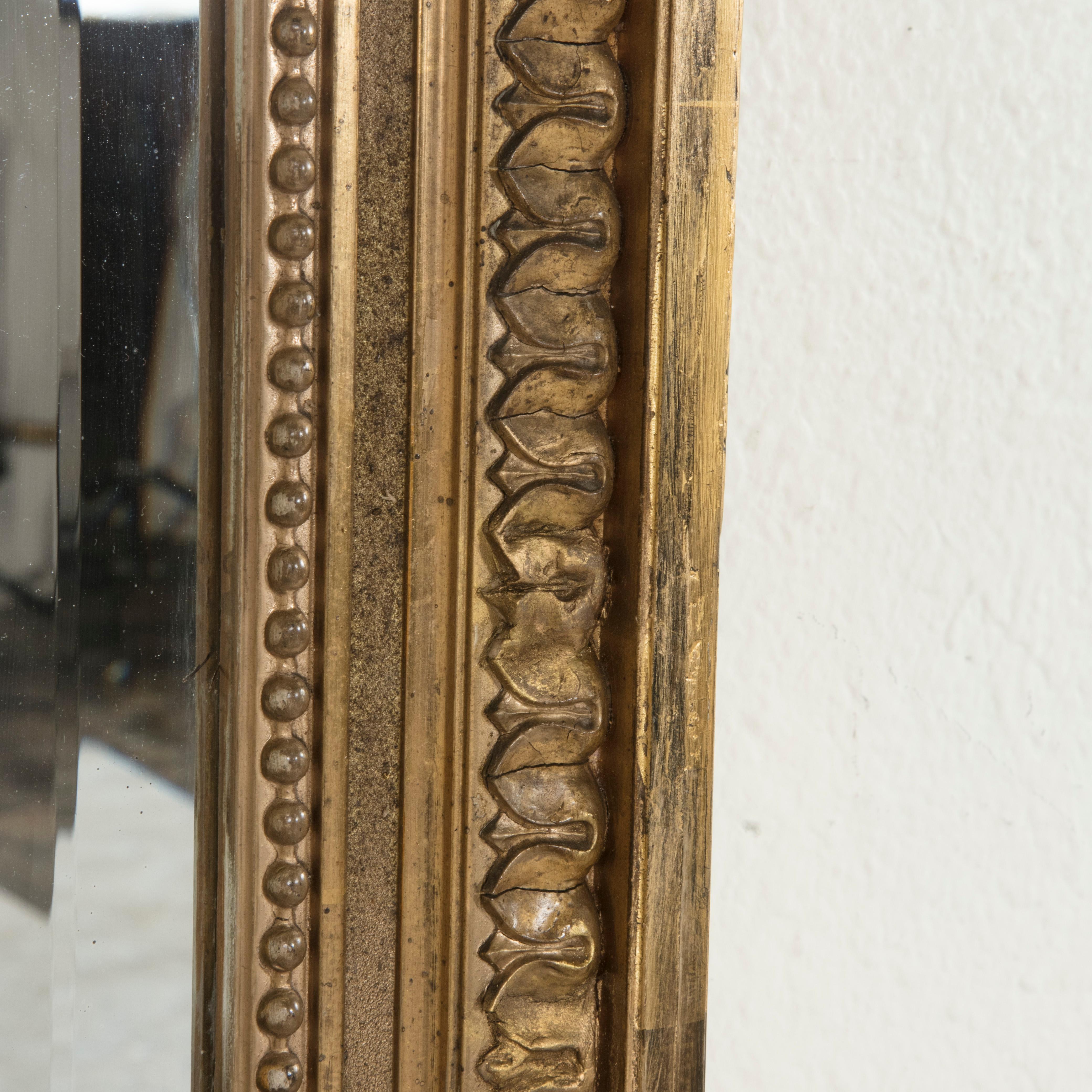 Late 19th Century French Louis XVI Style Gilt Wood Mirror with Wreath 6