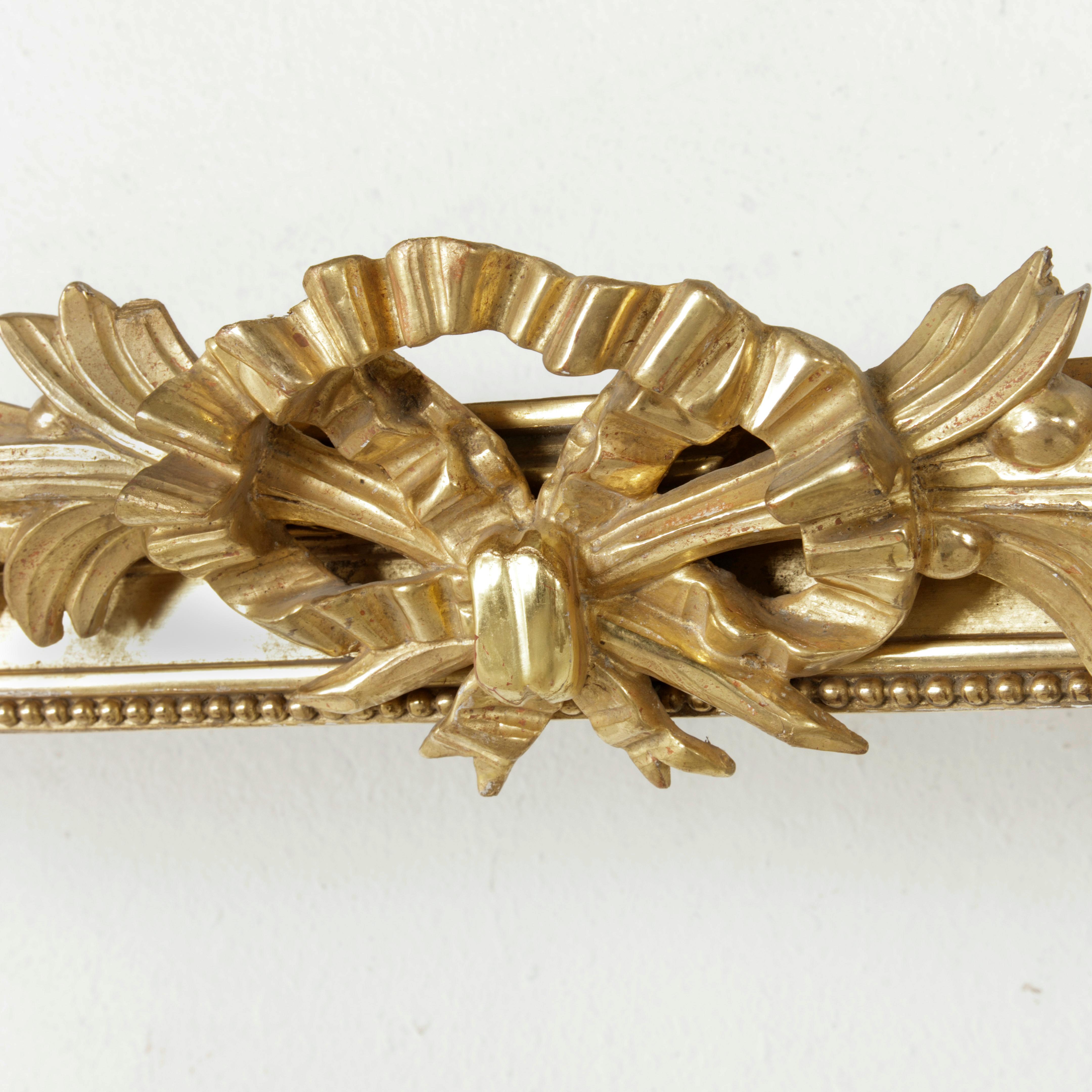 Late 19th Century French Louis XVI Style Gilt Wood Valance or Window Cornice In Good Condition In Fayetteville, AR