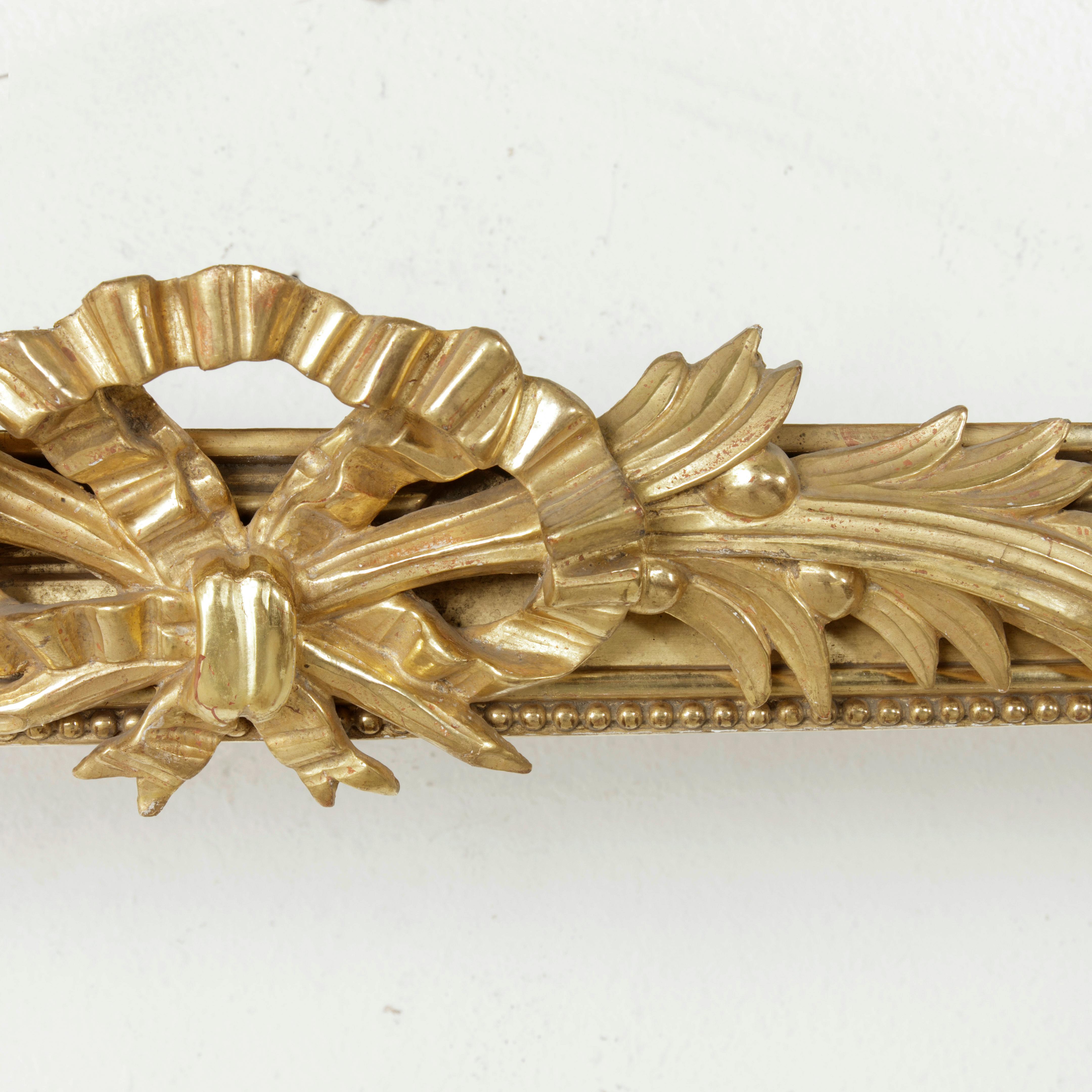 Giltwood Late 19th Century French Louis XVI Style Gilt Wood Valance or Window Cornice