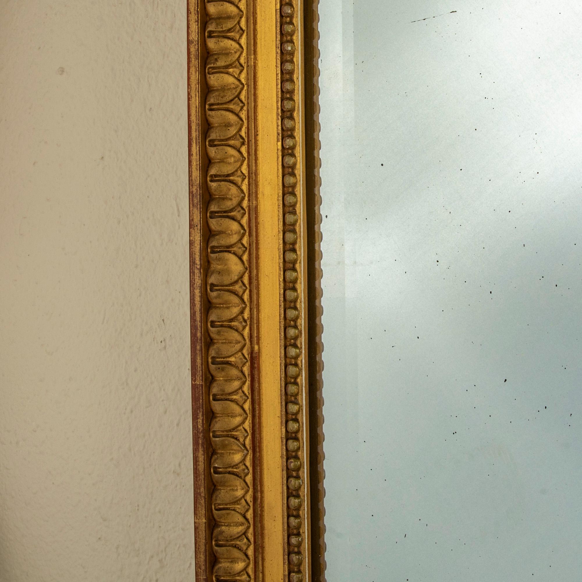 Mercury Glass Late 19th Century French Louis XVI Style Giltwood Mirror
