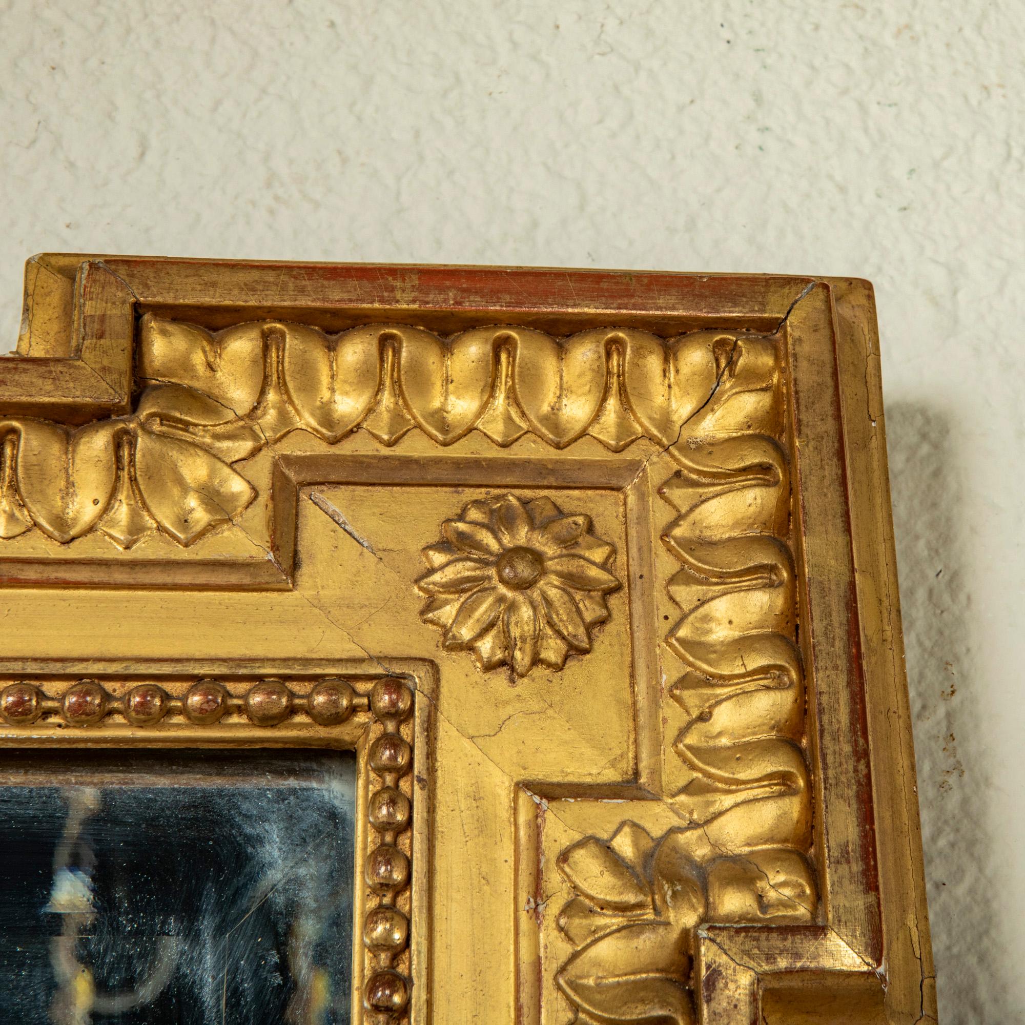 Late 19th Century French Louis XVI Style Giltwood Mirror For Sale 3