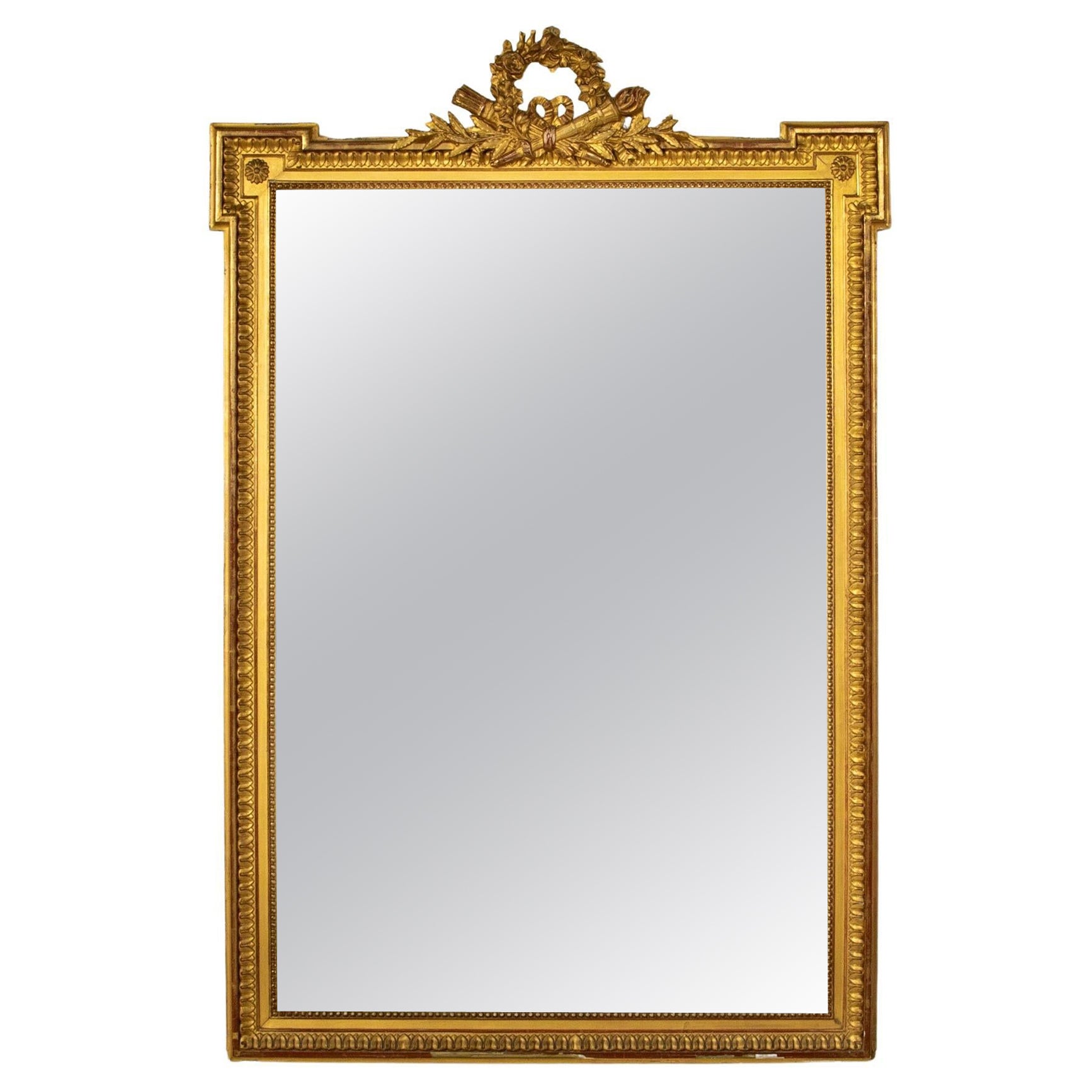 Late 19th Century French Louis XVI Style Giltwood Mirror