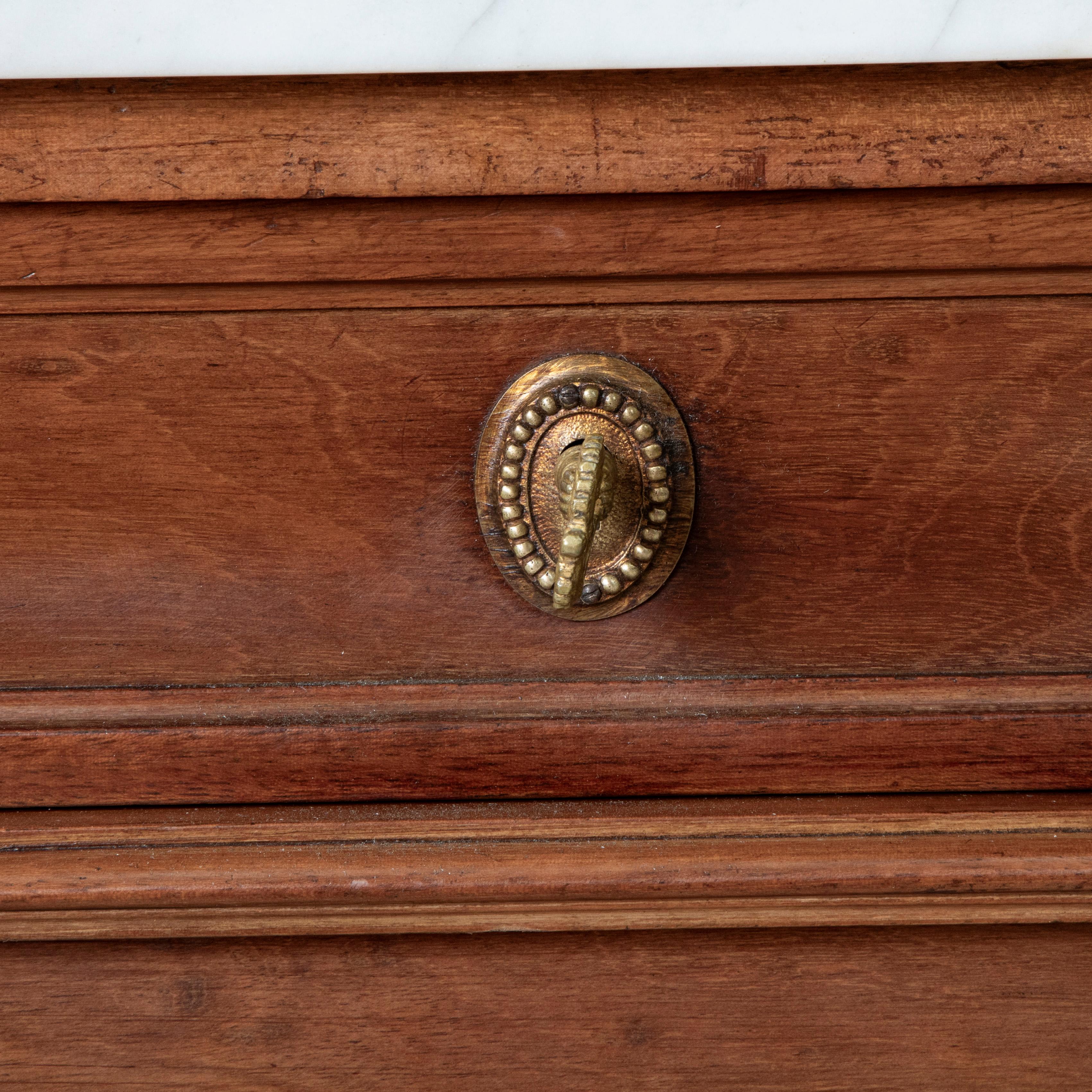 Late 19th Century French Louis XVI Style Mahogany and Marble Buffet, Sideboard 7